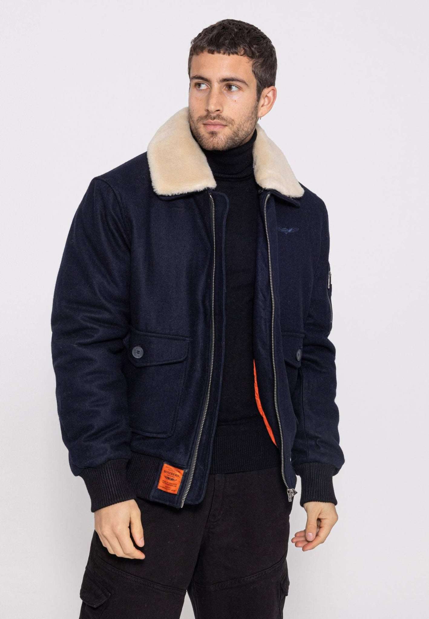 Aviator M Bomber Jacket in Navy Jackets Bombers Original   