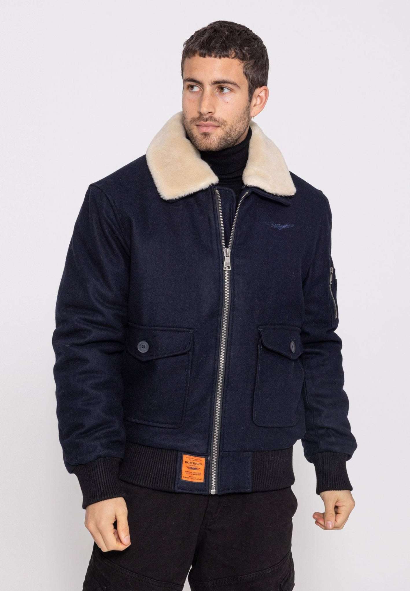 Aviator M Bomber Jacket in Navy Jackets Bombers Original   