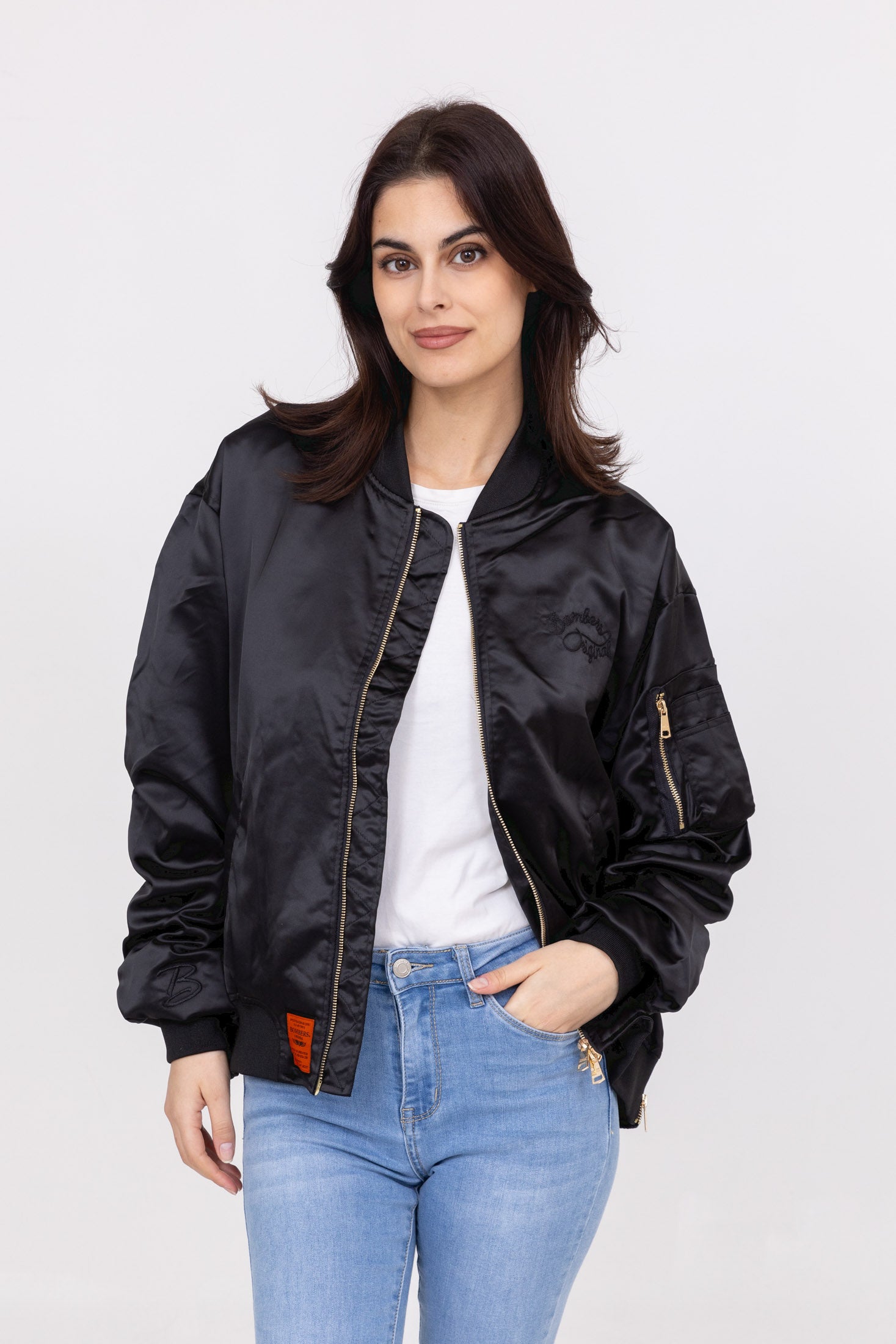 Ballerina W Bomber Jacket in Black Jackets Bombers Original   