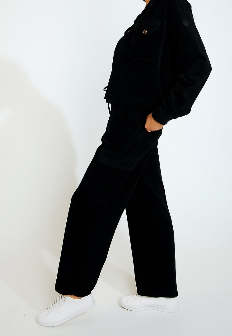 BEYOND-QUANDARY Corduroy sweatpants in Noir Pants Banana Moon