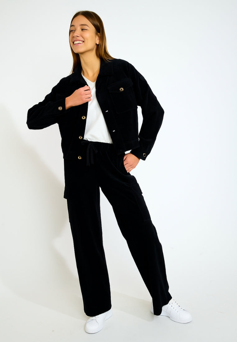 BEYOND-QUANDARY Corduroy sweatpants in Noir Pants Banana Moon