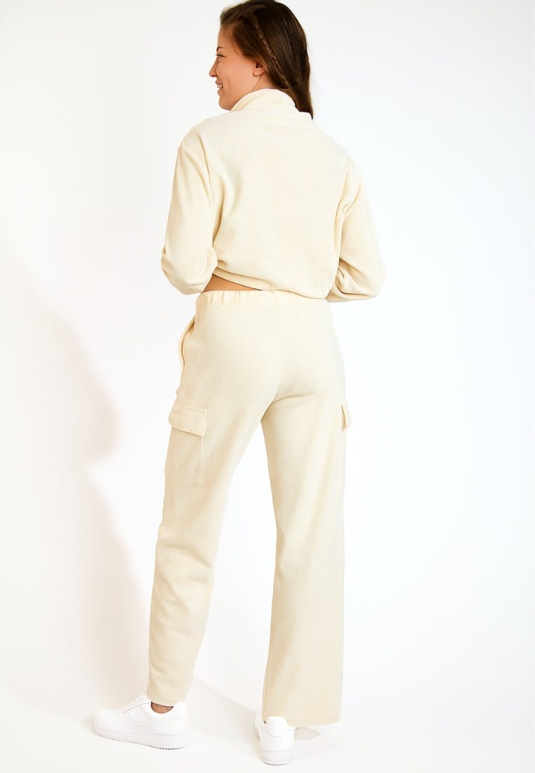 BEYOND-QUANDARY corduroy jogging pants in ecru Pants Banana Moon