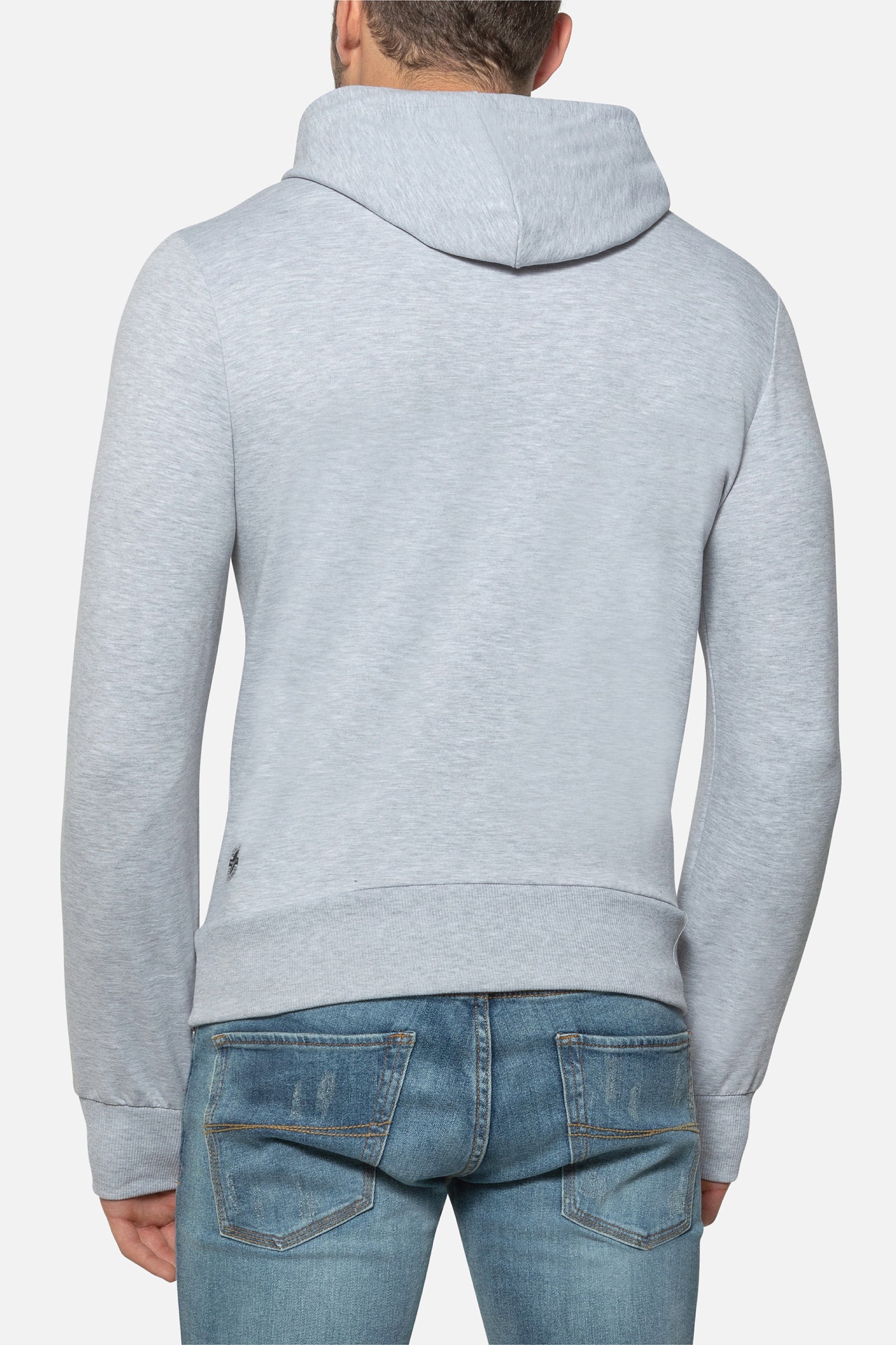 Hooded Sweatshirt with Thumb Openings in Greymel Hooded Sweatshirt Boxeur des Rues   