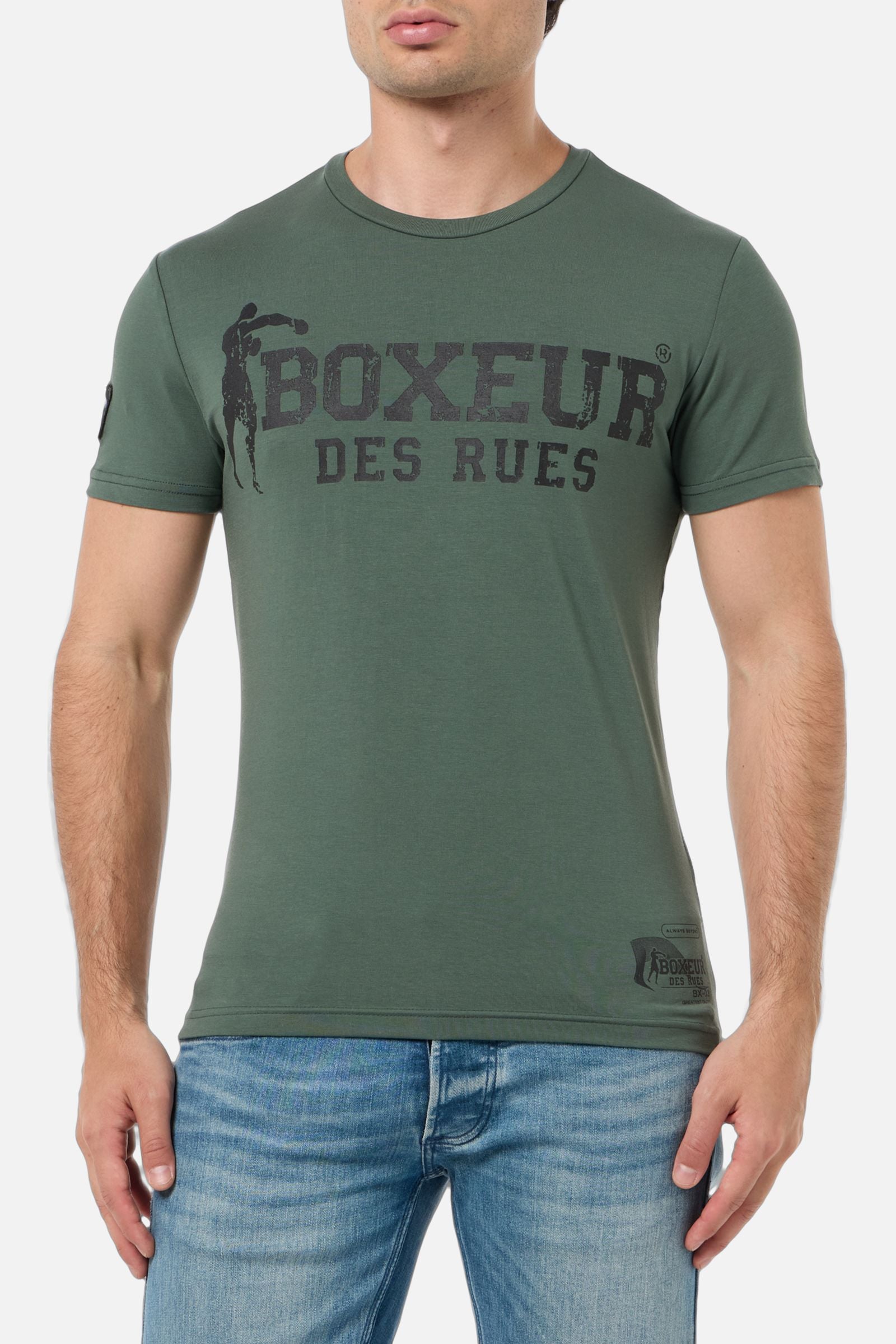 T-shirt Boxeur Street 2 in Sage T-shirts Boxeur des Rues