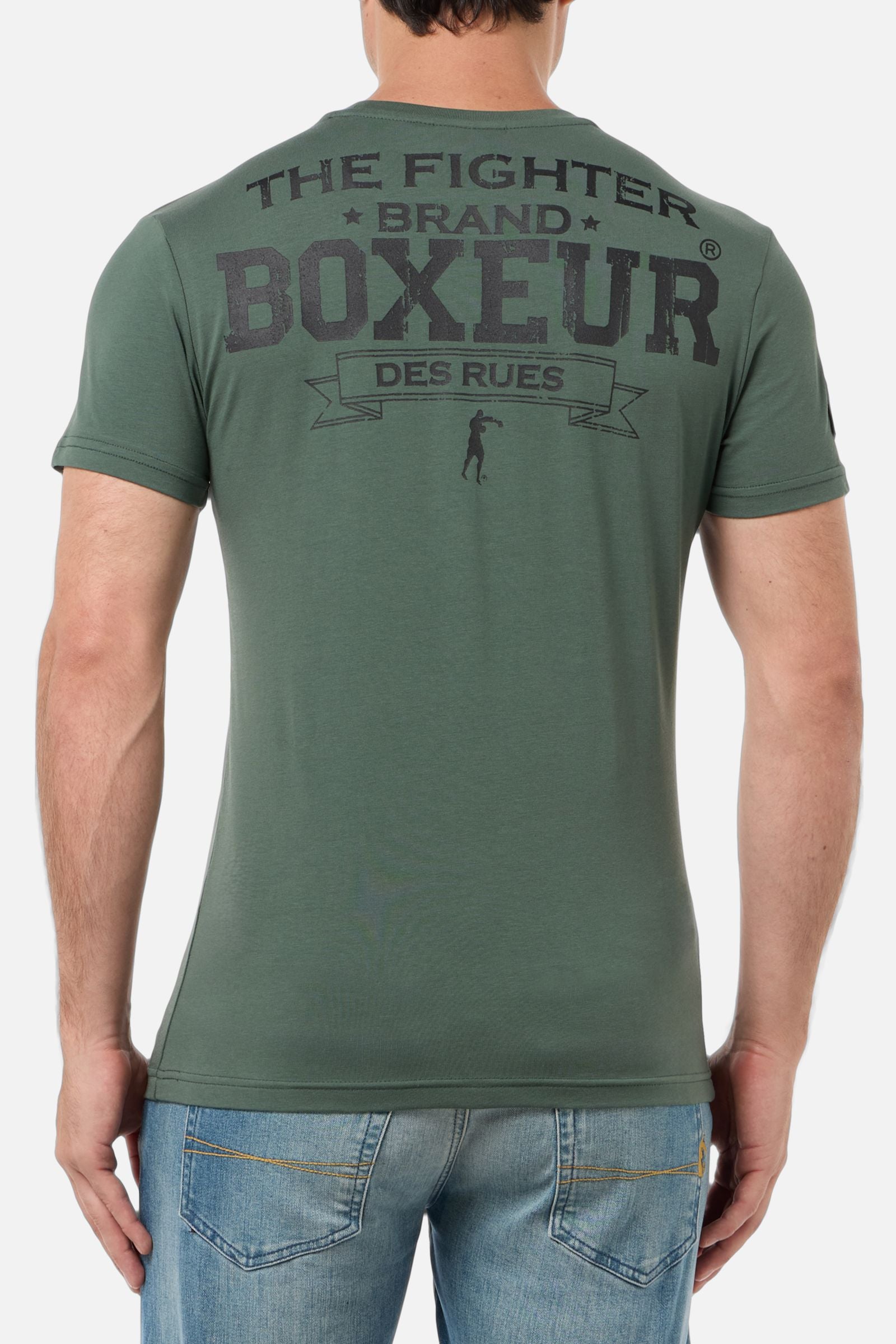 T-shirt Boxeur Street 2 in Sage T-shirts Boxeur des Rues