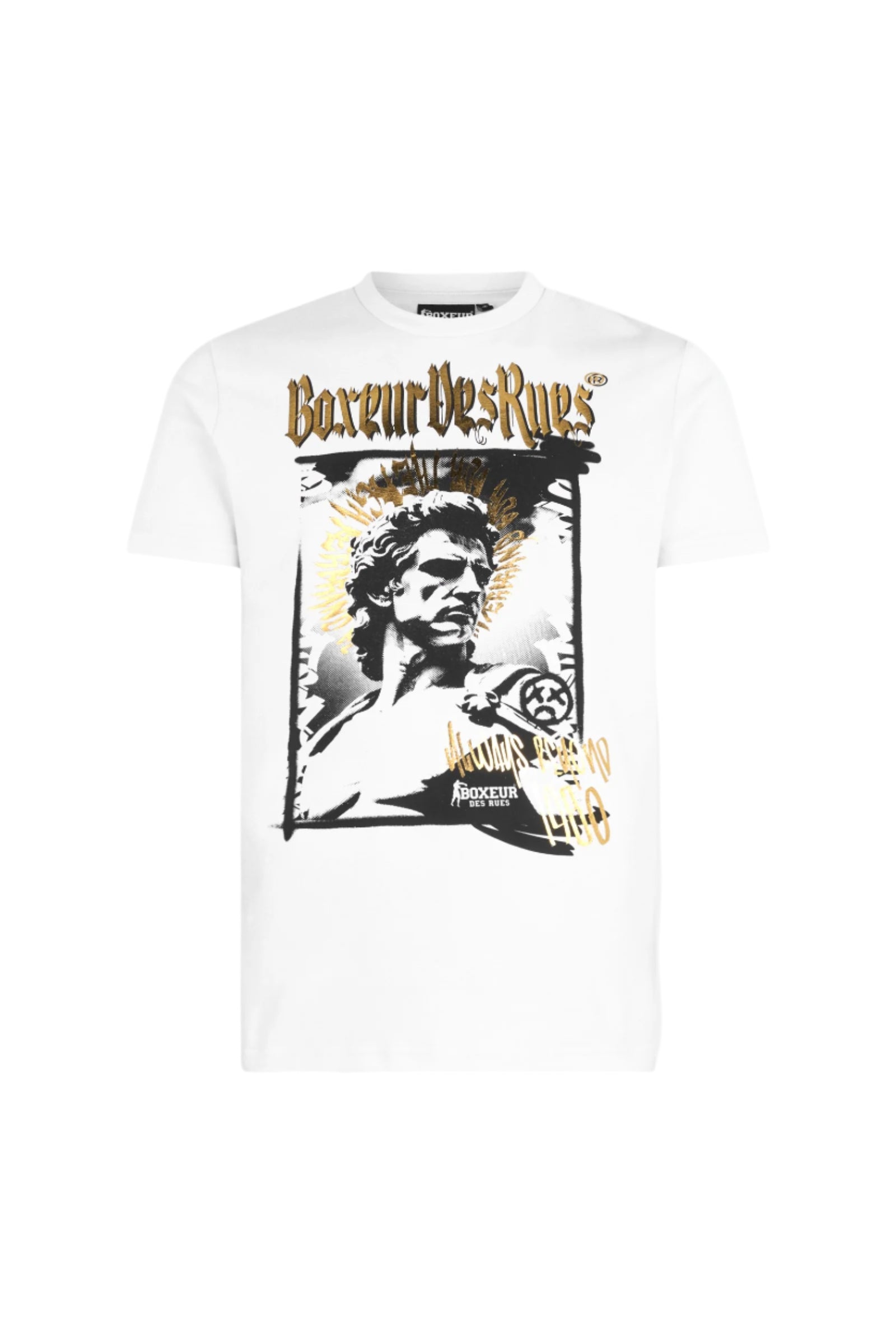 Graphic T-shirt in white-gold