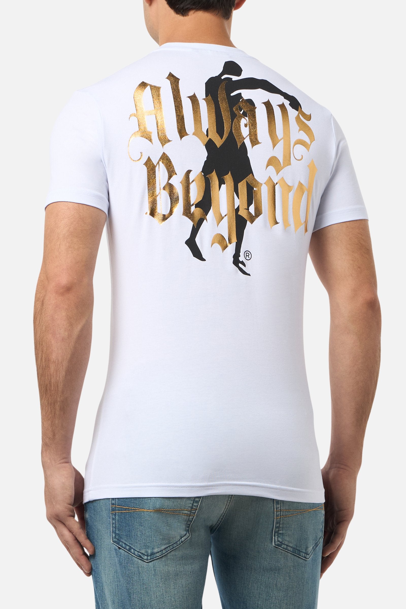 Graphic T-shirt in white-gold