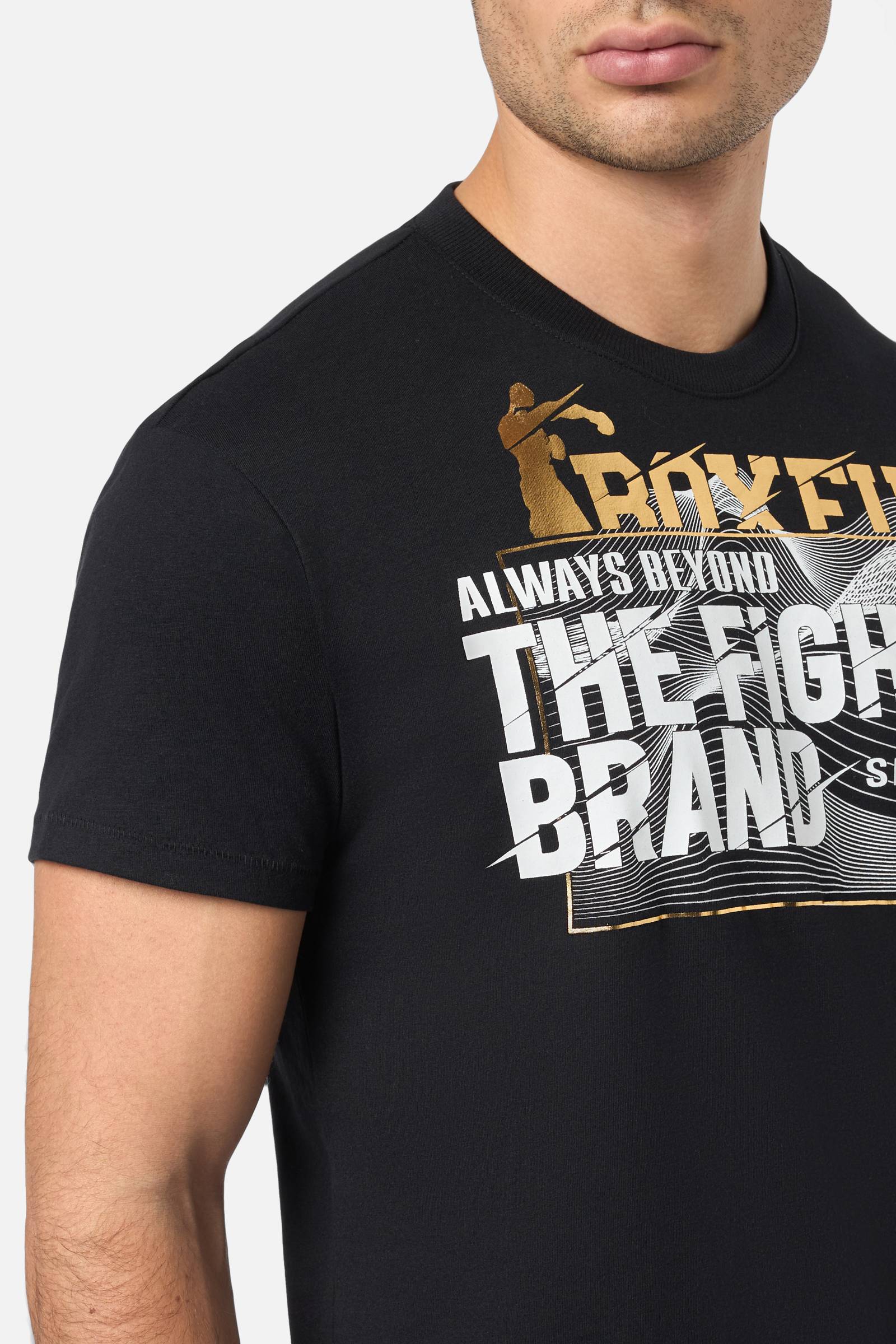 T-Shirt with Print in Black-Gold T-Shirts Boxeur des Rues   