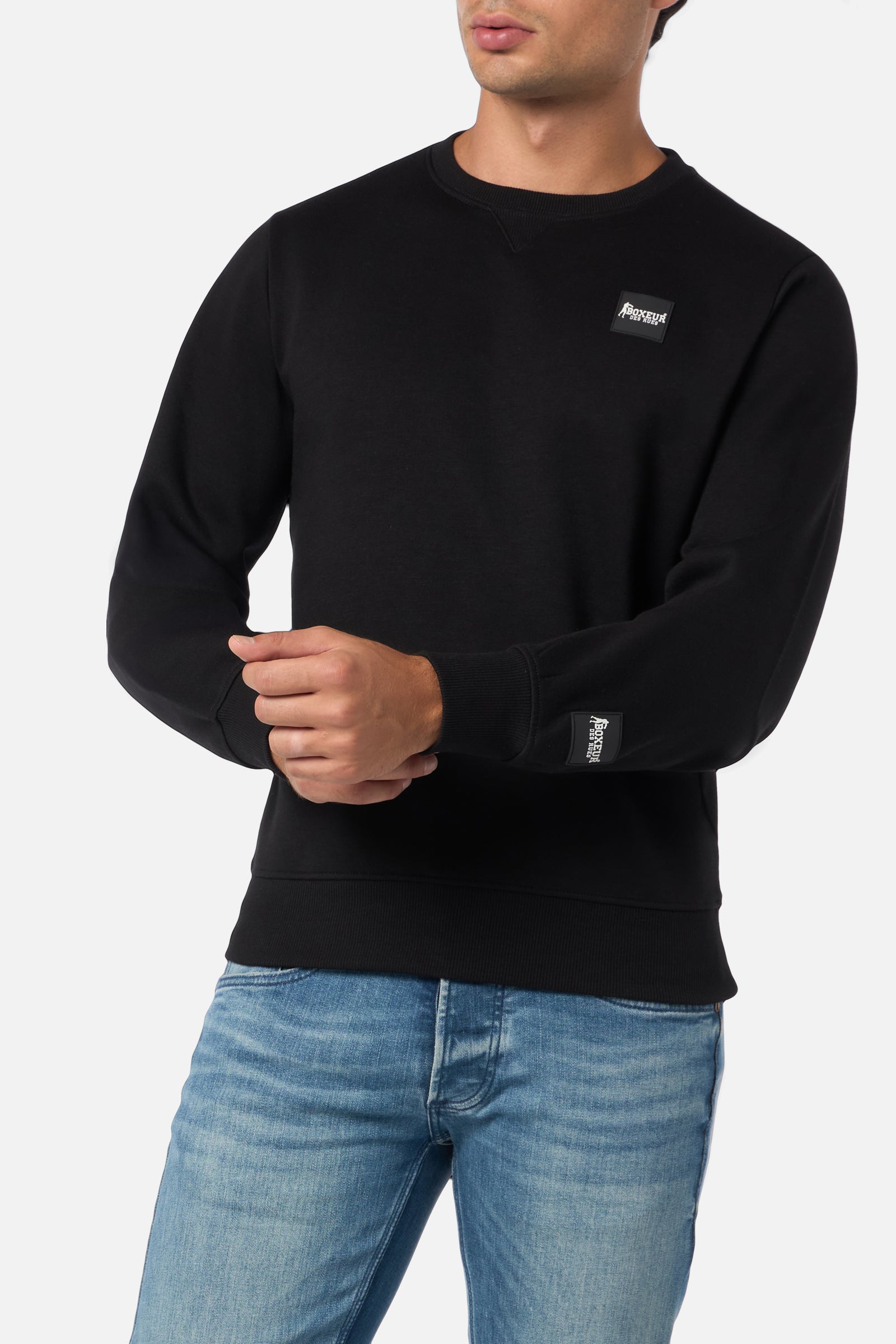 Round Neck Sweatshirt in Black Sweatshirts Boxeur des Rues   