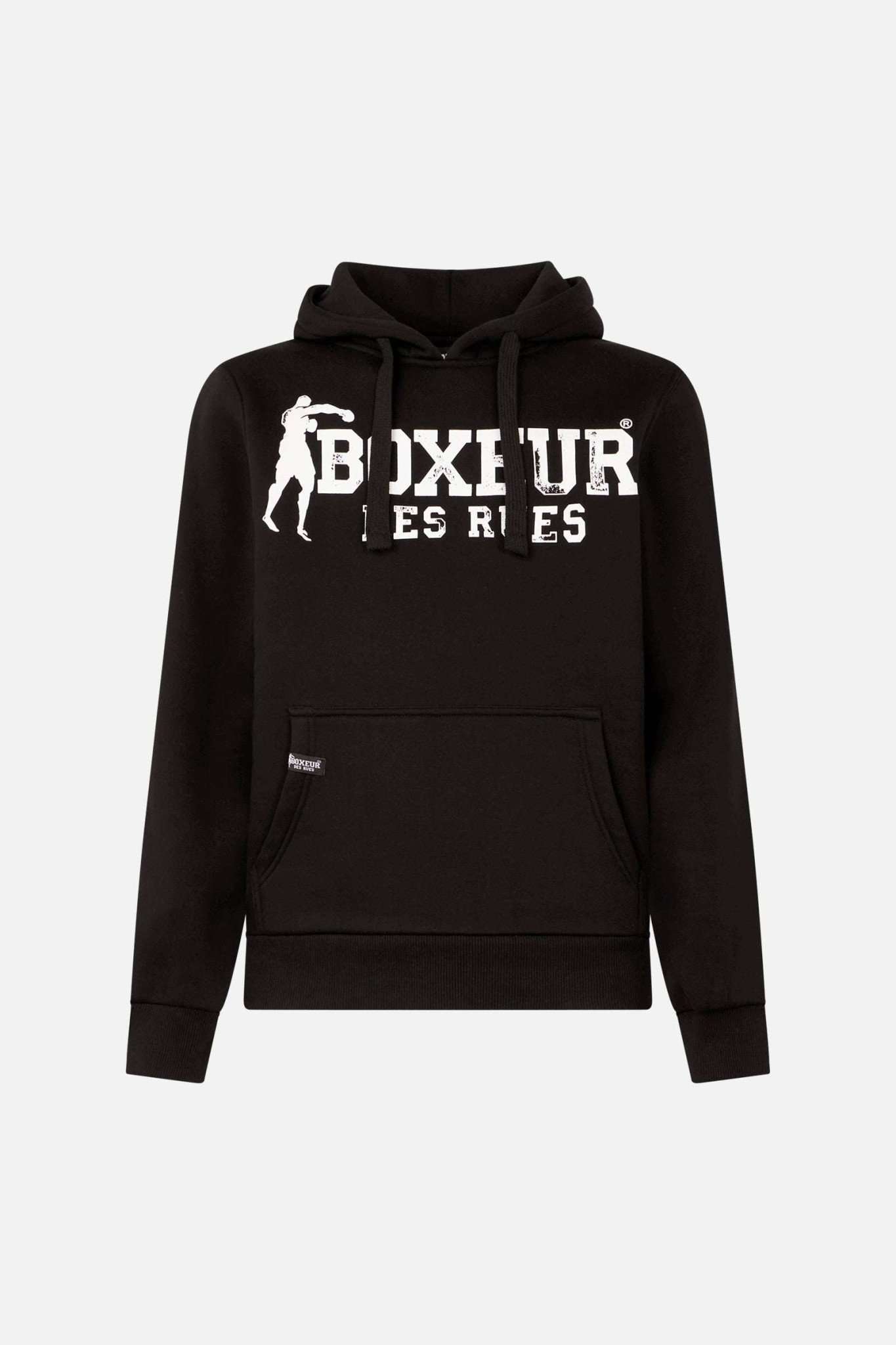 Man Hoodie Sweatshirt in Blackwhite Hooded Sweater Boxeur des Rues   