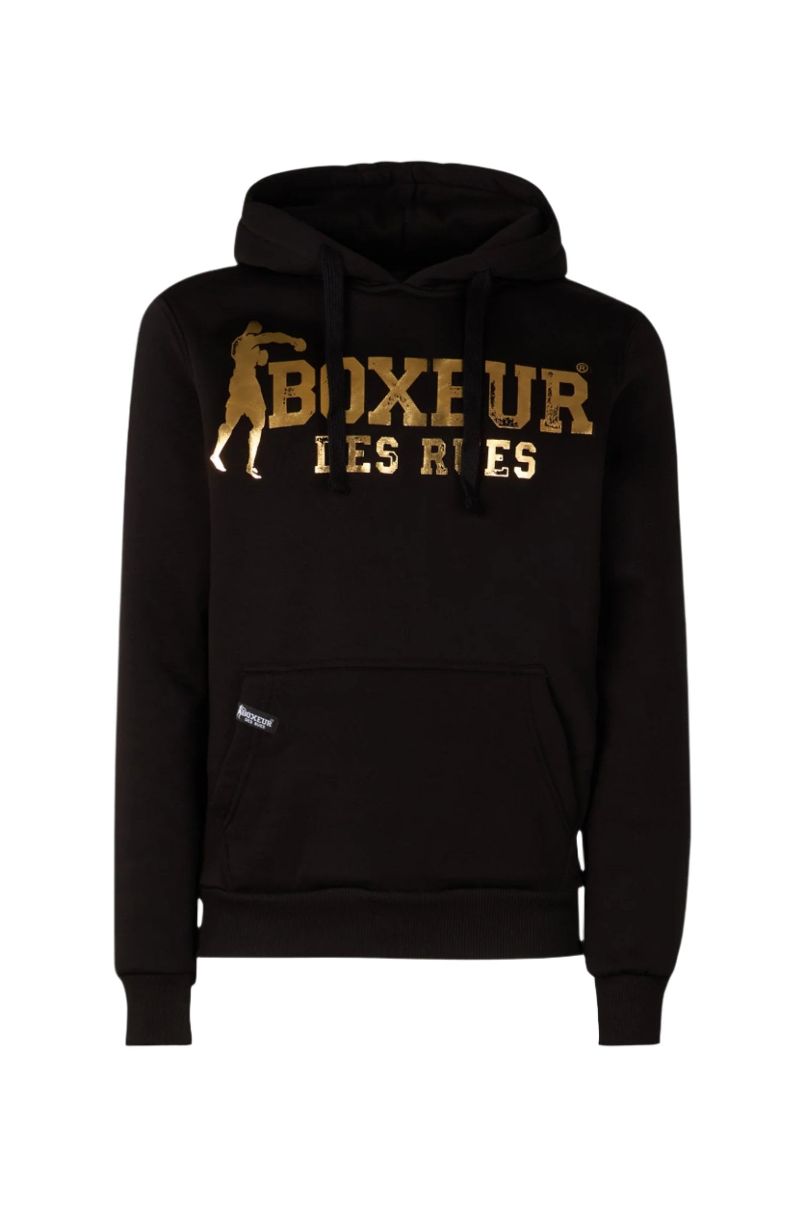 Hoodie Sweatshirt in Black-Gold Hooded sweatshirt Boxeur des Rues   