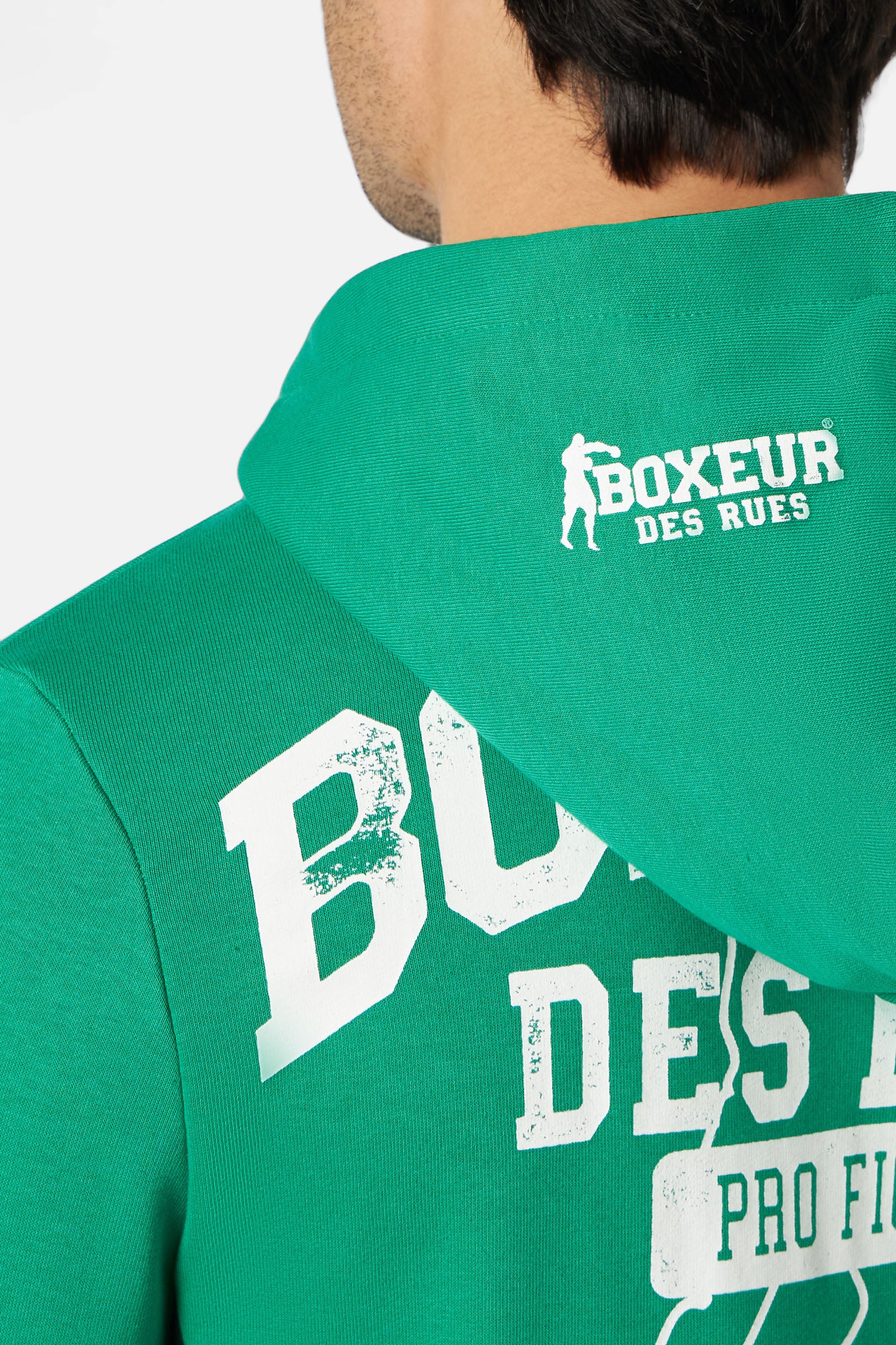 Hooded Full Zip Sweatshirt in Green Sweatjackets Boxeur des Rues   