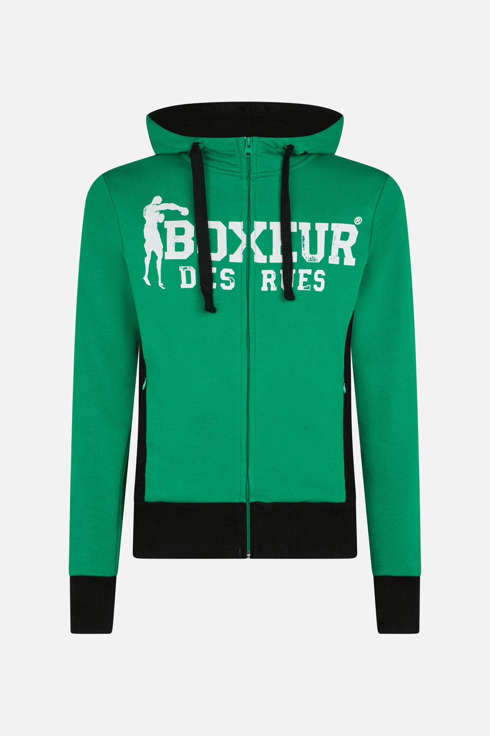 Hooded Full Zip Sweatshirt in Green Sweatjackets Boxeur des Rues   