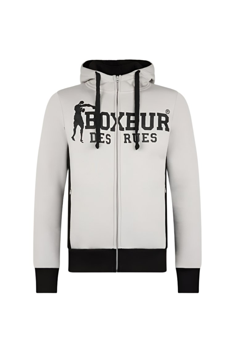 Hooded Full Zip Sweatshirt in Grey Sweatjackets Boxeur des Rues   