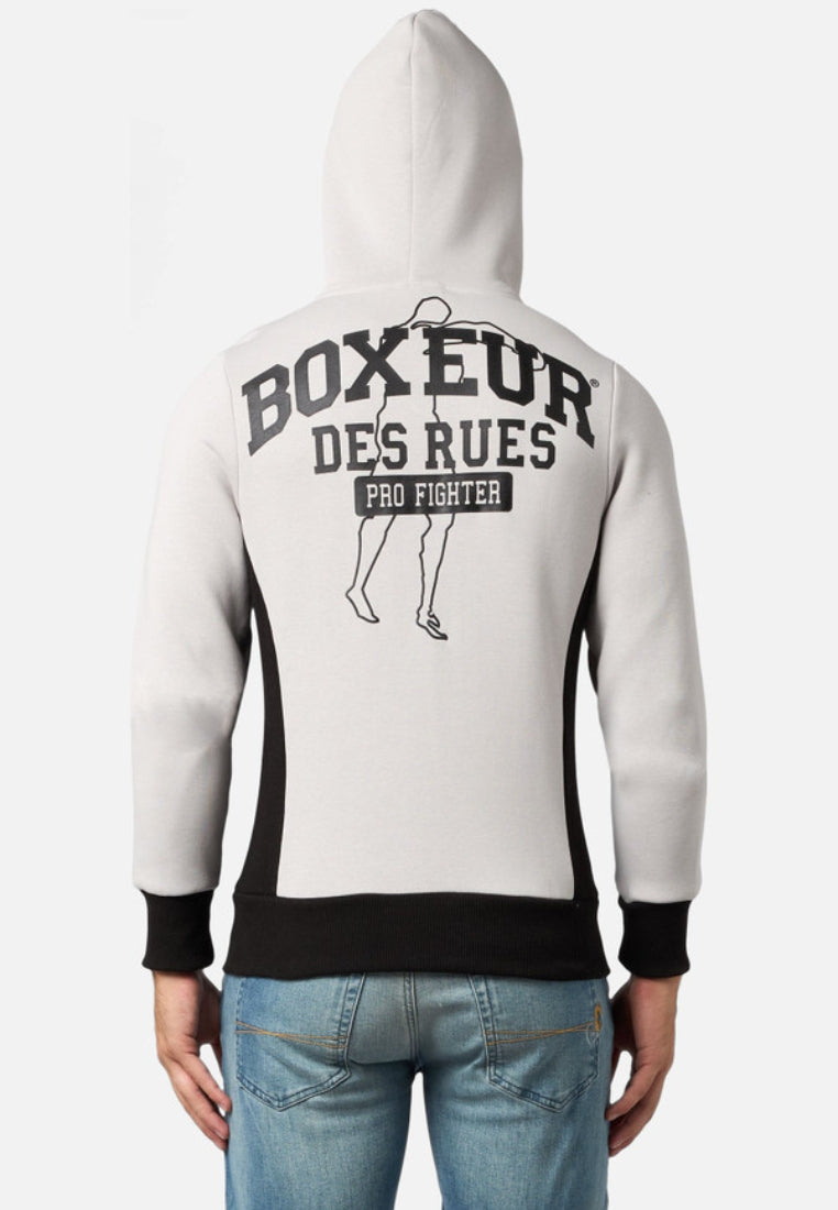 Hooded Full Zip Sweatshirt in Grey Sweatjackets Boxeur des Rues   