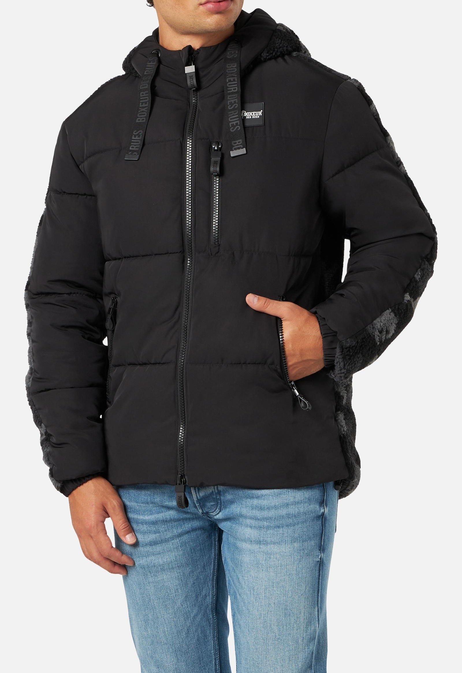 Man Padded Jacket W/Sherpa in Black Jackets Boxeur des Rues   