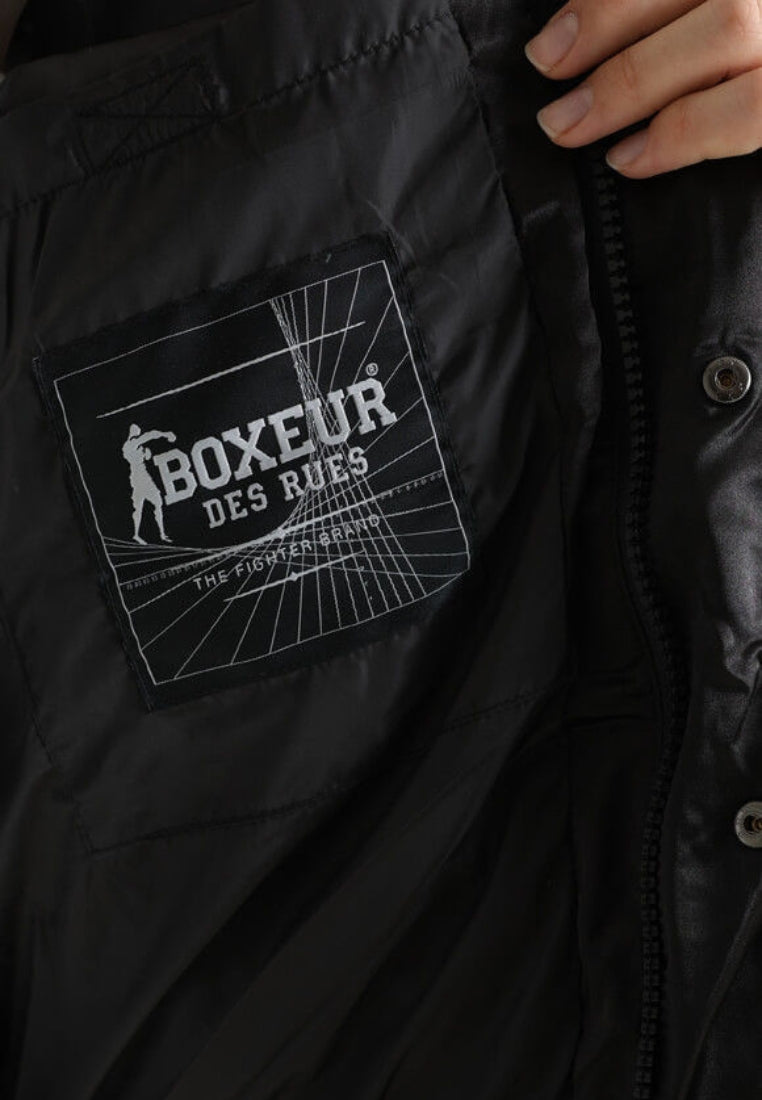 Satin Bomber Jacket in Black Jackets Boxeur des Rues