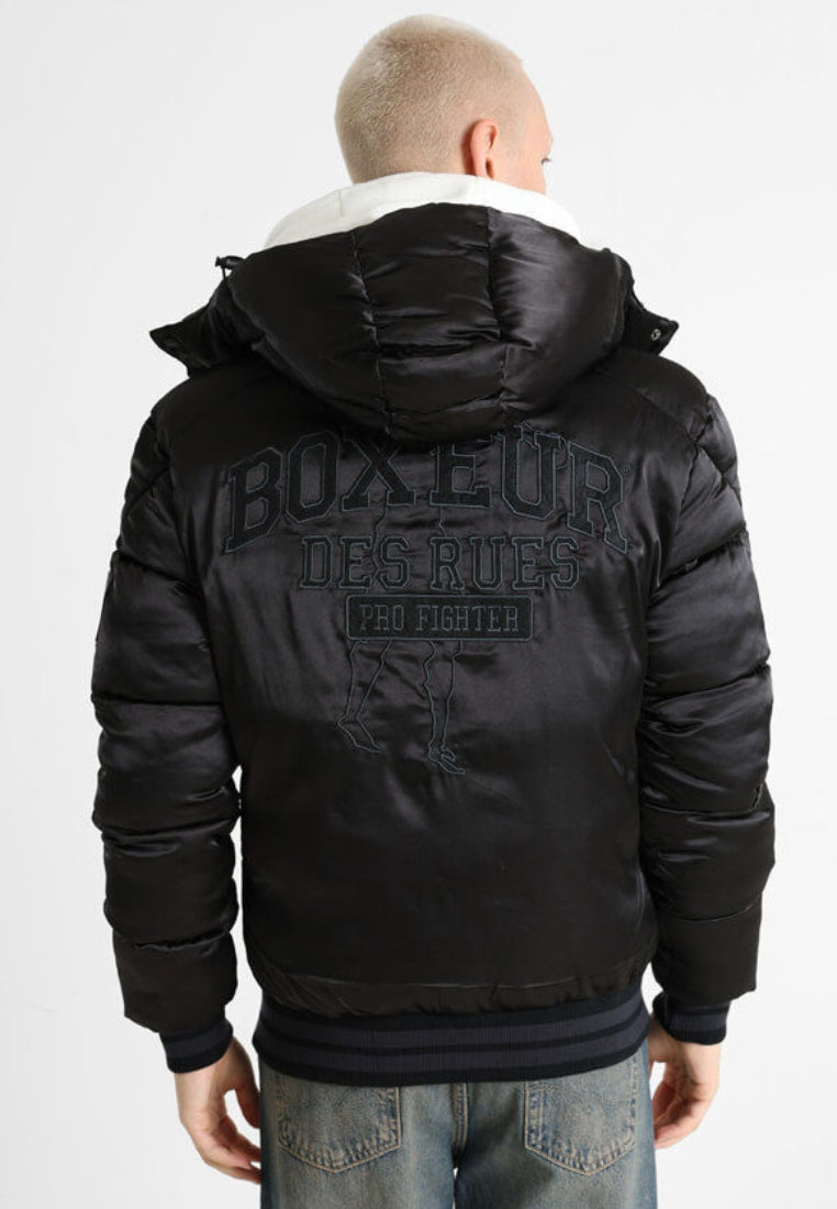 Satin Bomber Jacket in Black Jackets Boxeur des Rues