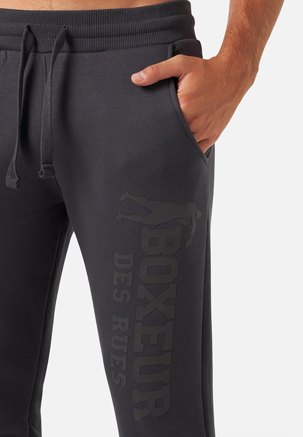 Slim Fit Sweatpant With Logo in Anthracite Pants Boxeur des Rues   