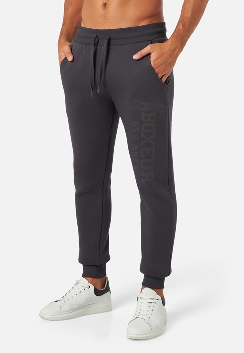 Slim Fit Sweatpant With Logo in Anthracite Pants Boxeur des Rues   