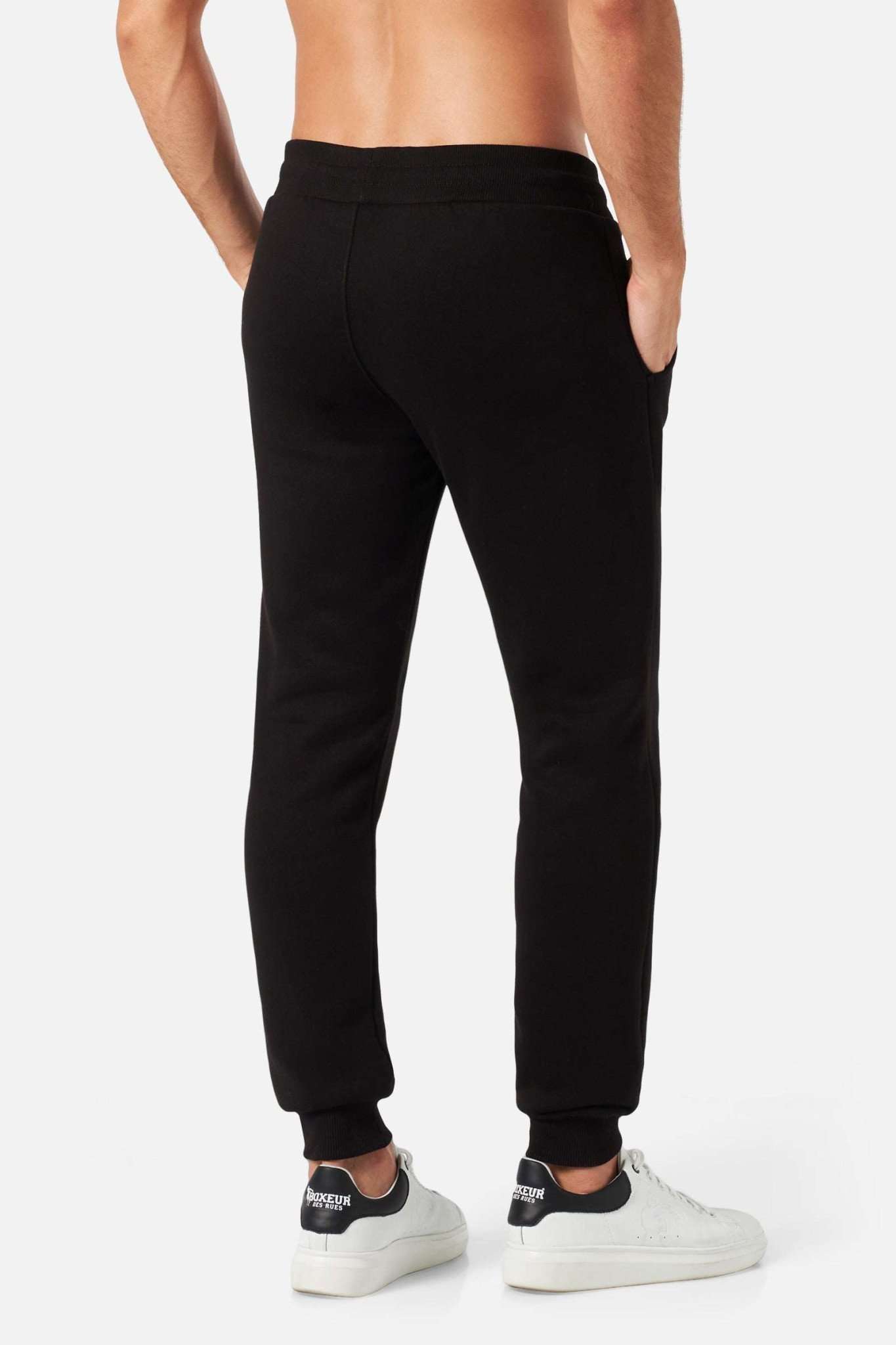 Slim Fit Sweatpant With Logo in Black-Gold Pants Boxeur des Rues   