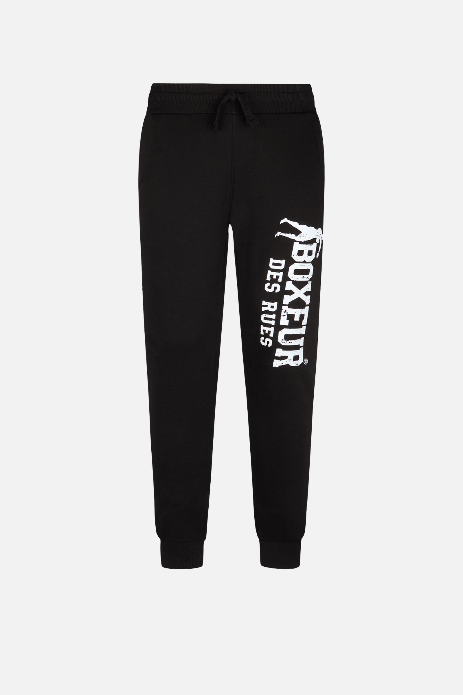 Man Long Sweatpants with Logo in Black-White Pants Boxeur des Rues   