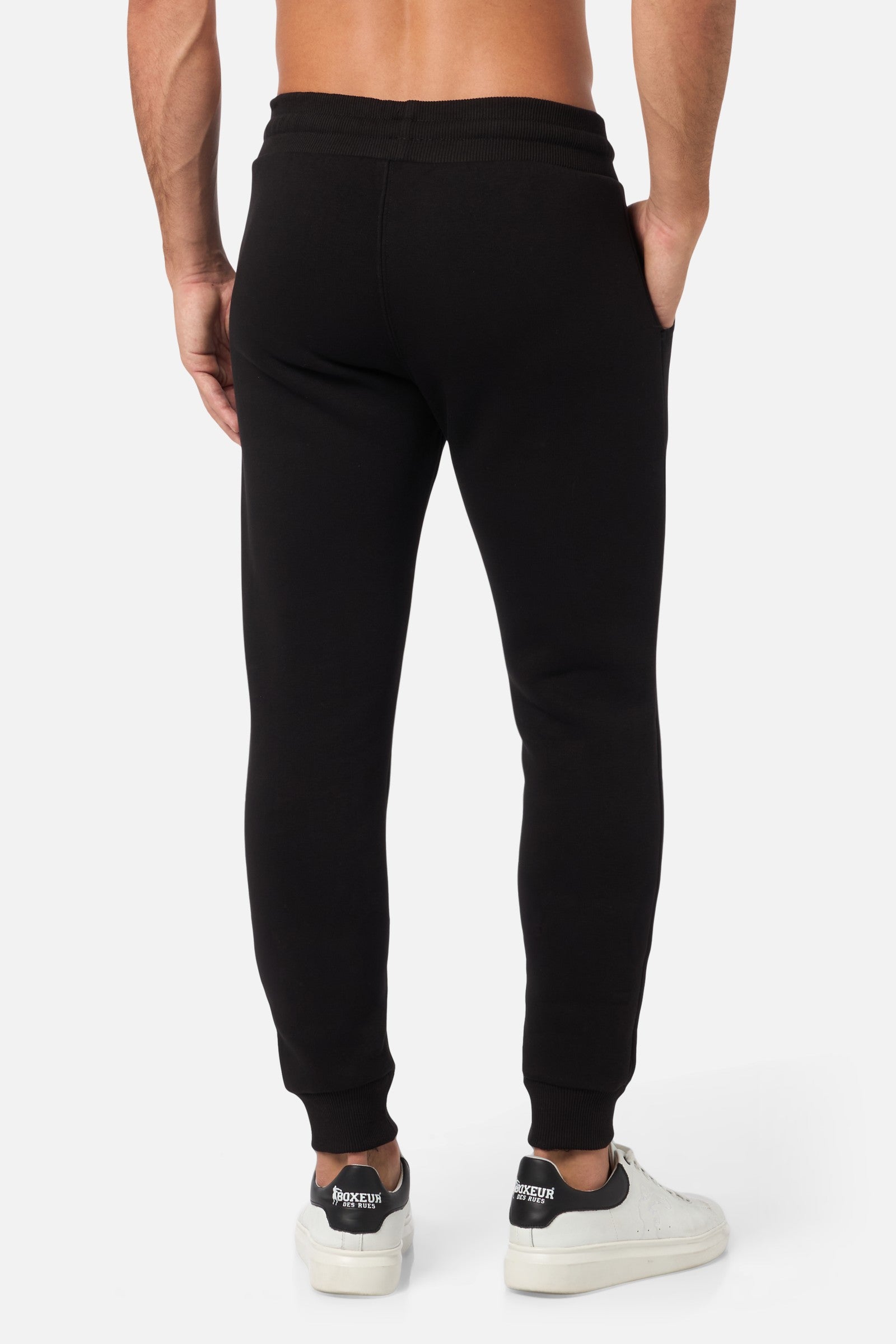 Slim Fit Sweatpant With Logo in Black-Gold Pants Boxeur des Rues   