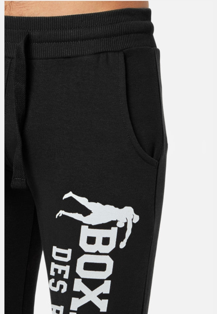 Slim Fit Sweatpant With Logo in Black-White Pants Boxeur des Rues   