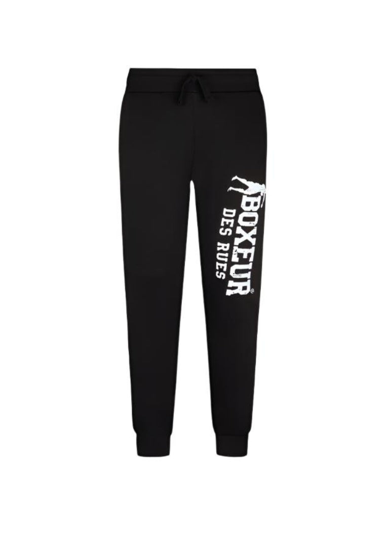 Slim Fit Sweatpant With Logo in Black-White Pants Boxeur des Rues   