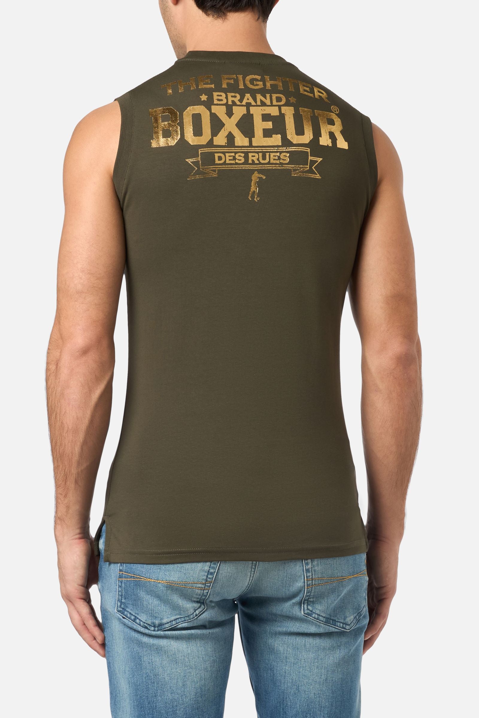 Basic Printed Tank Top in Army Tops Boxeur des Rues   