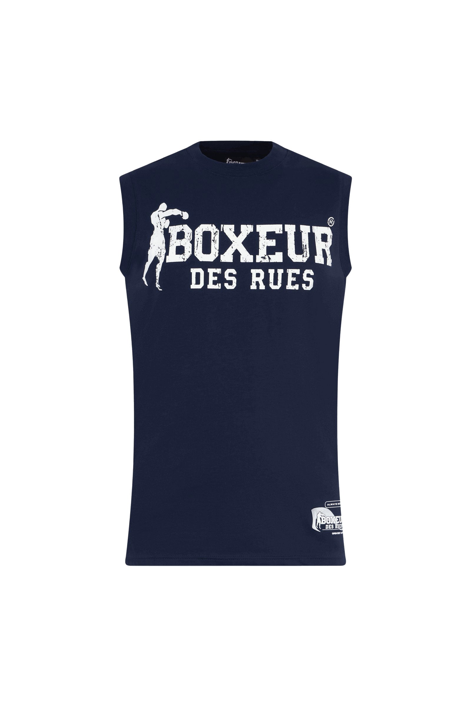 Basic Printed Tank Top in Navy Tops Boxeur des Rues   