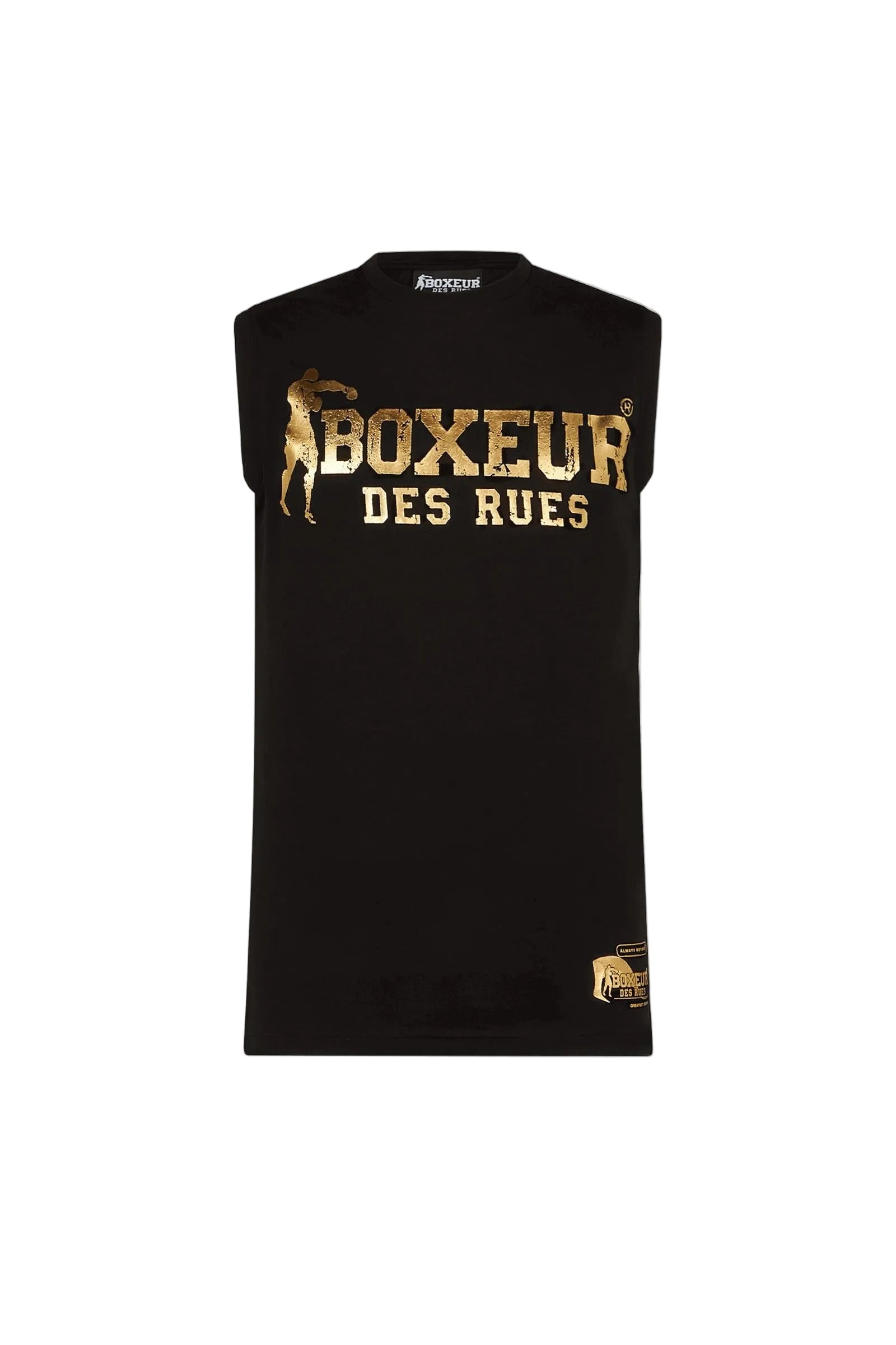 Basic Printed Tank Top in Black-Gold T-Shirts Boxeur des Rues