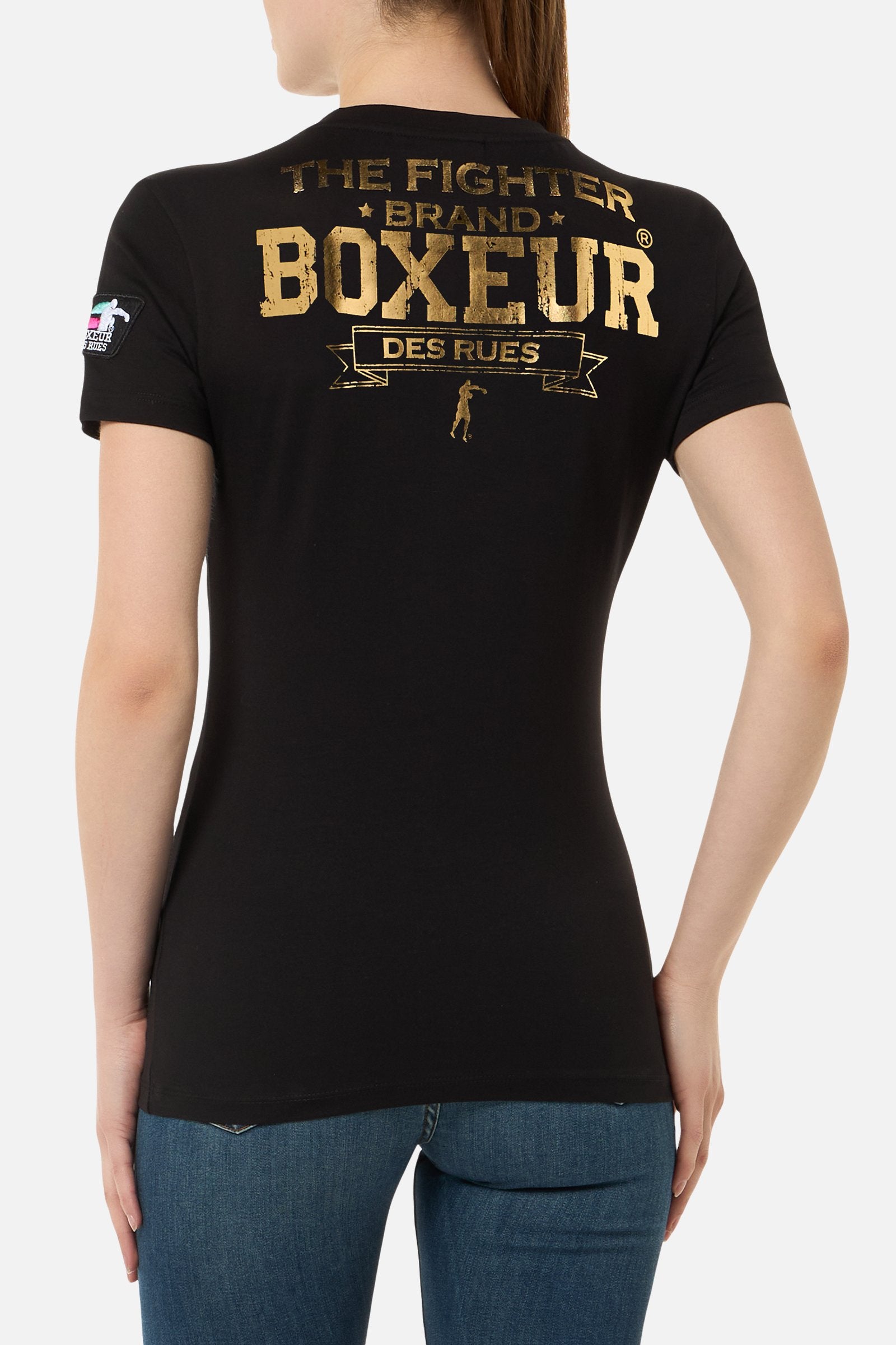 Iconic Logo T-Shirt in Black-Gold T-Shirts Boxeur des Rues