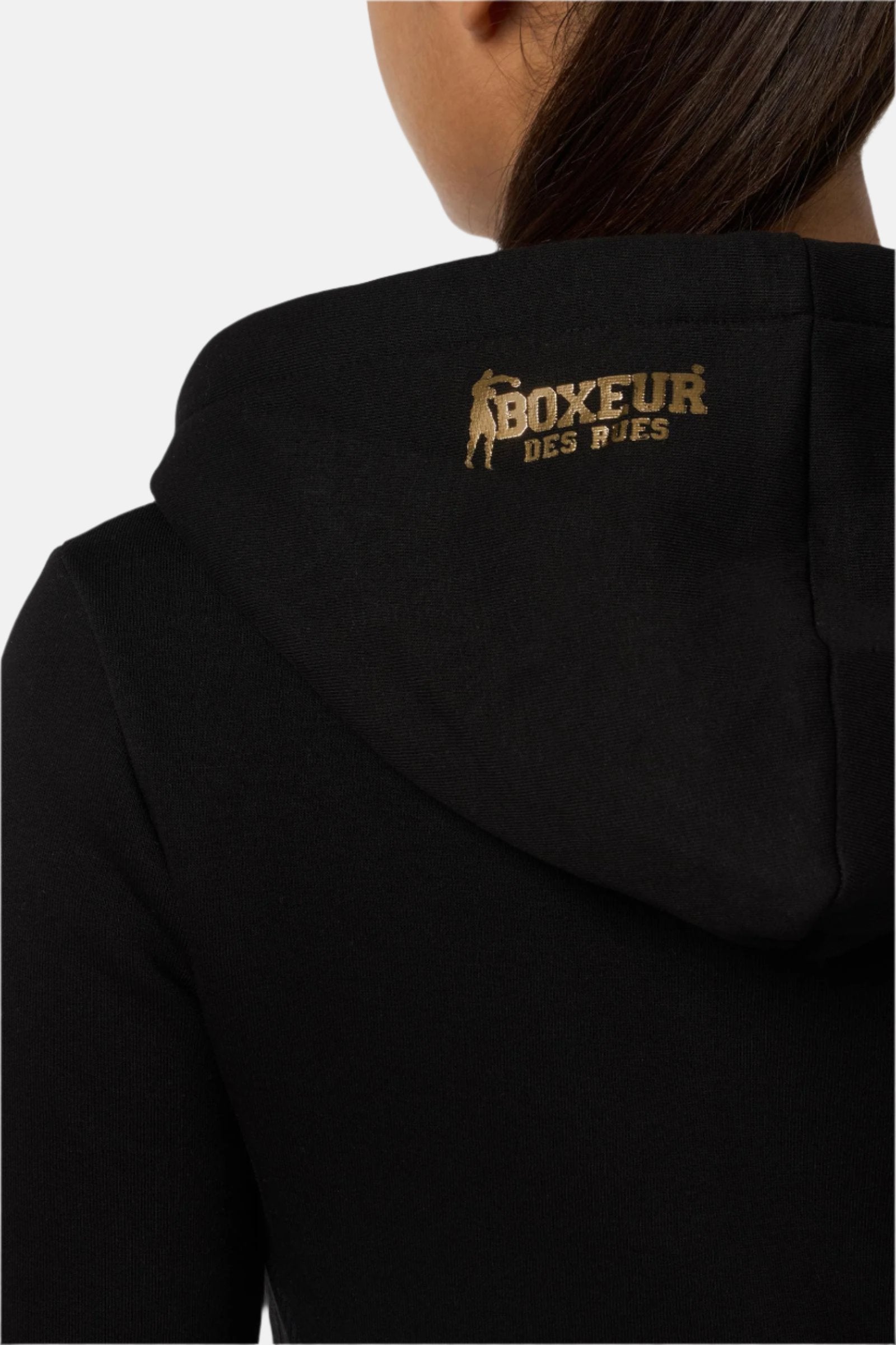 Basic Logo Full Zip Sweatshirt in Black-Gold Sweat Jackets Boxeur des Rues   