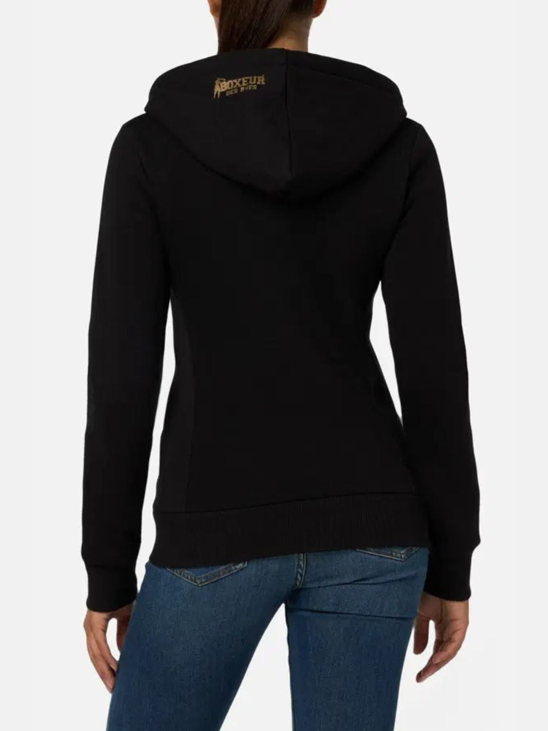 Basic Logo Full Zip Sweatshirt in Black-Gold Sweat Jackets Boxeur des Rues