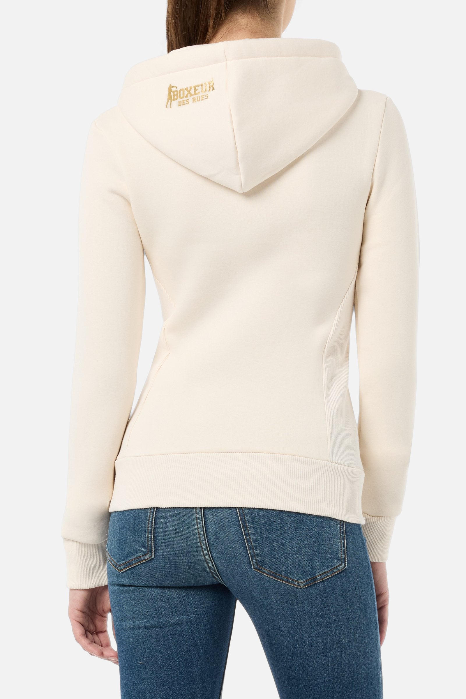 Basic Logo Full Zip Sweatshirt in Butter