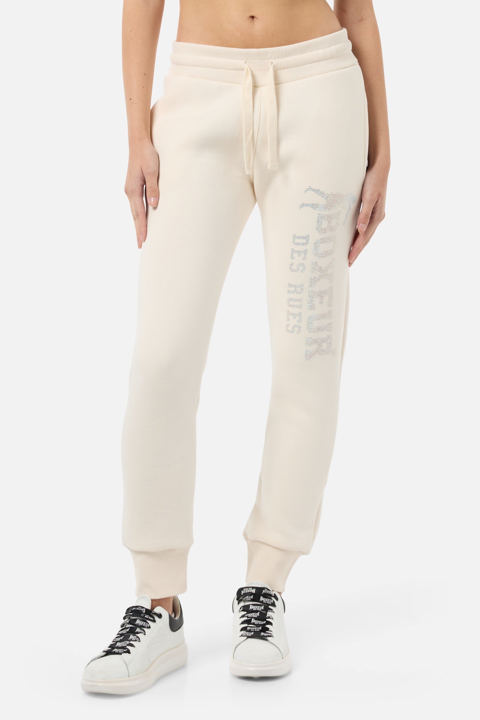 Rhinestone Regular Jogger in Butter