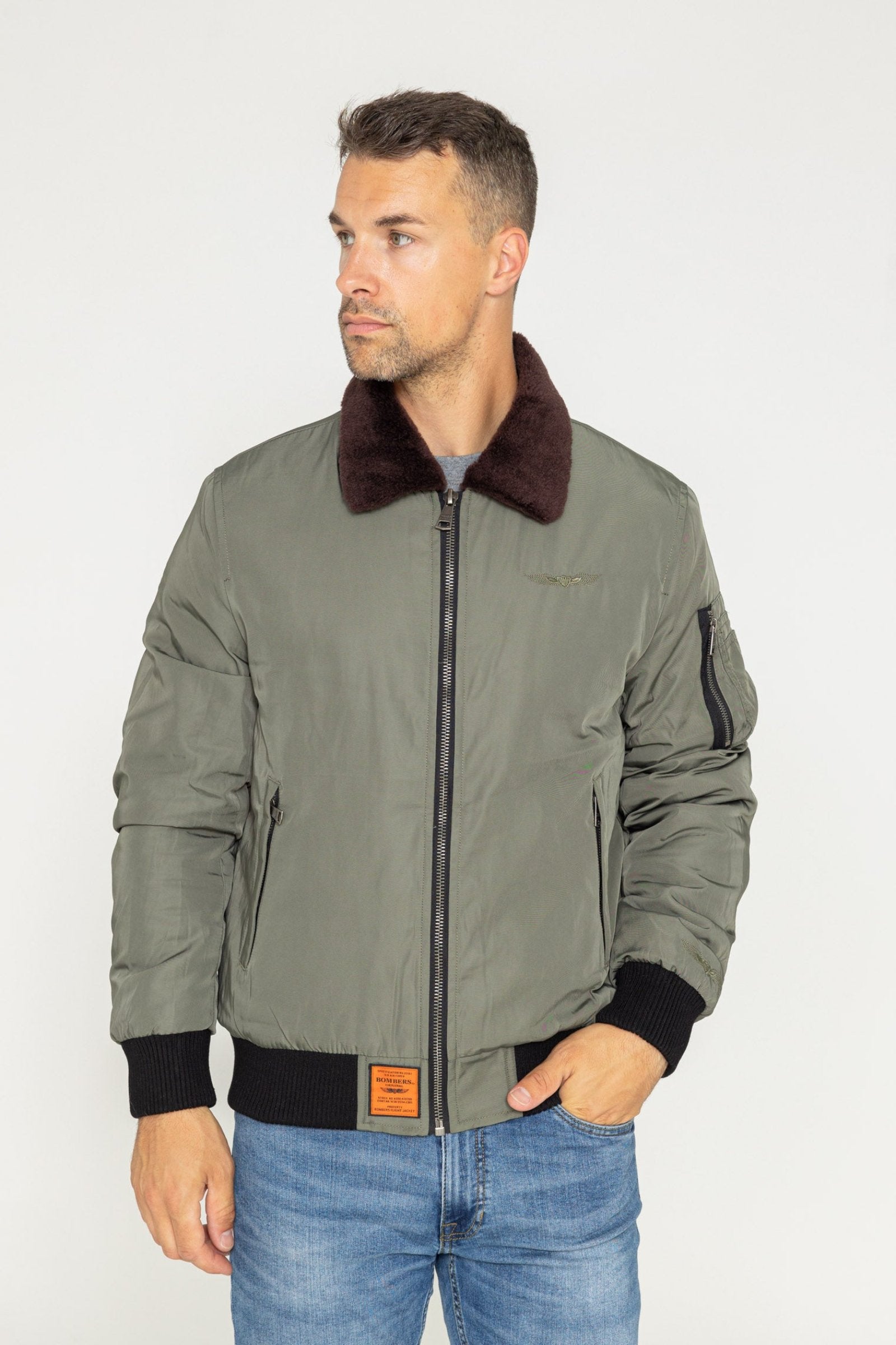 Curtiss M Bomber Jacket in Khaki Jackets Bombers Original   