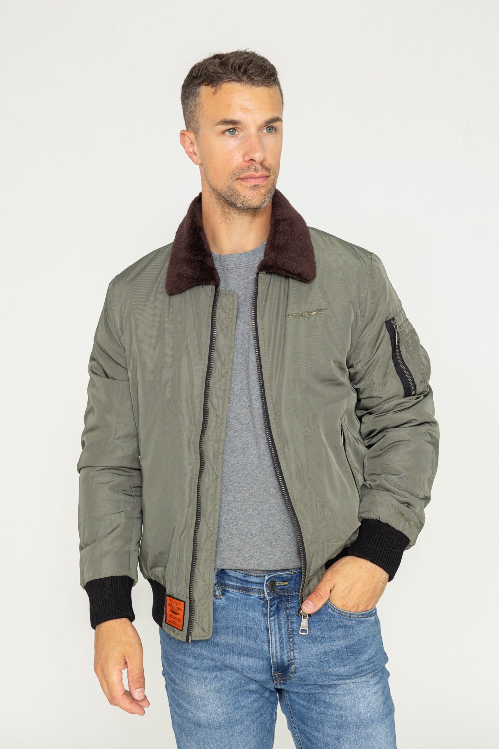 Curtiss M Bomber Jacket in Khaki Jackets Bombers Original   