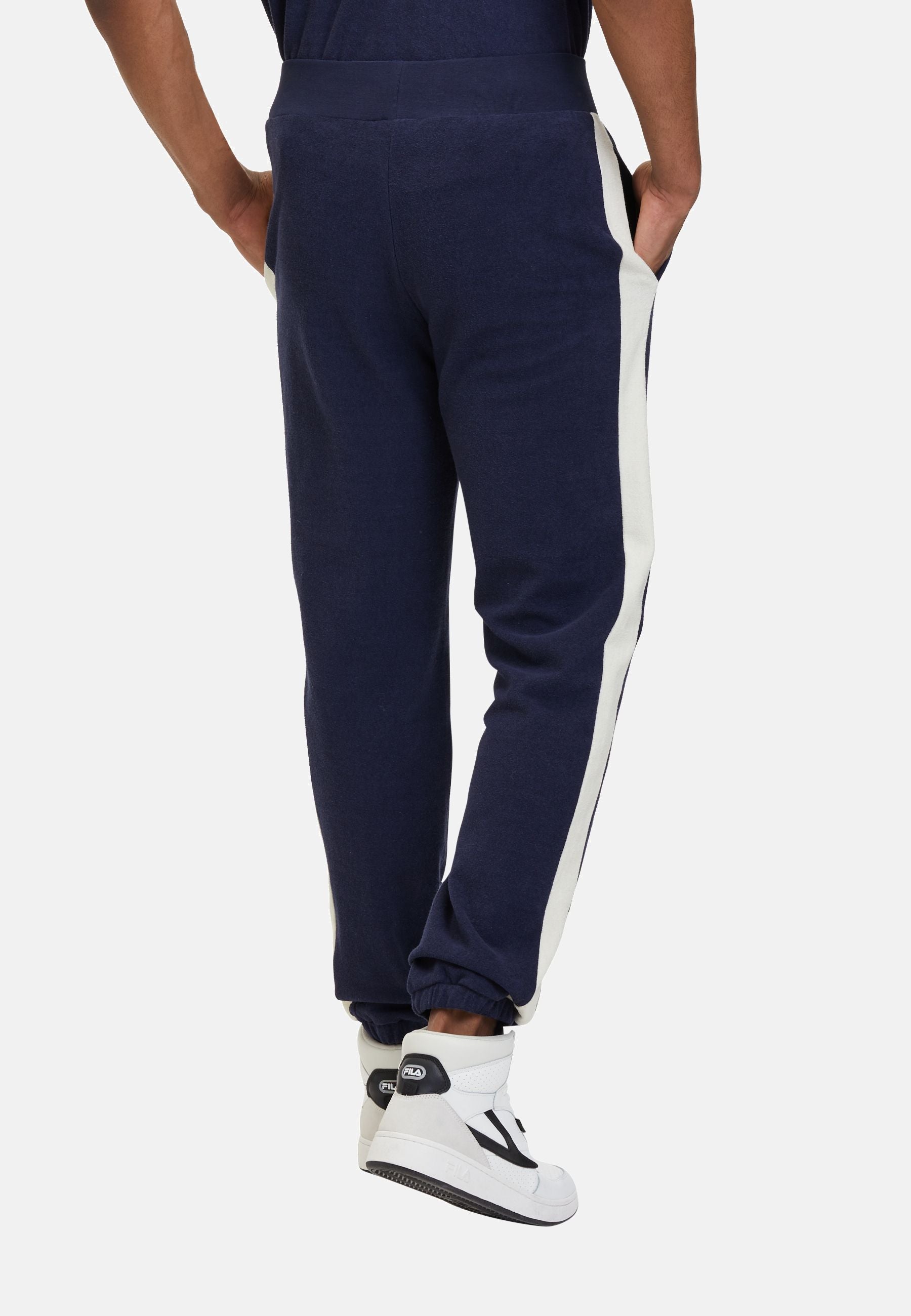 Laredo Towelling Track Pants in Black Iris Antique White Pants Fila   