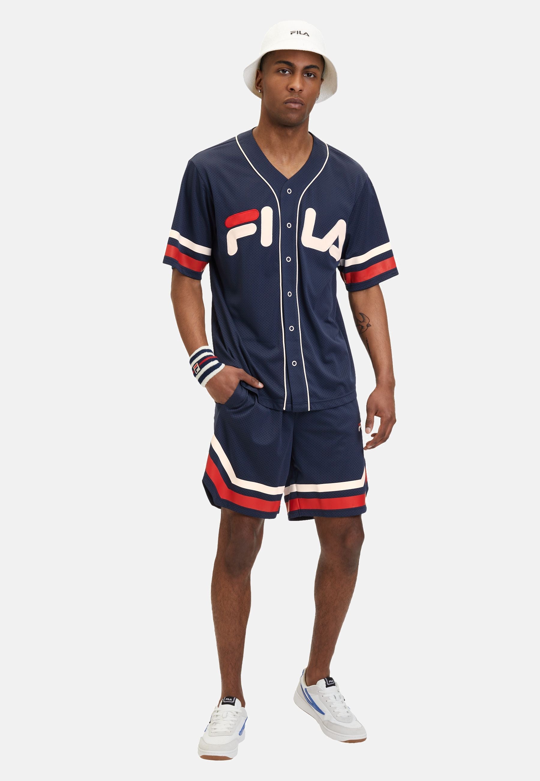 Lashio Baseball Shorts in Black Iris Shorts Fila   