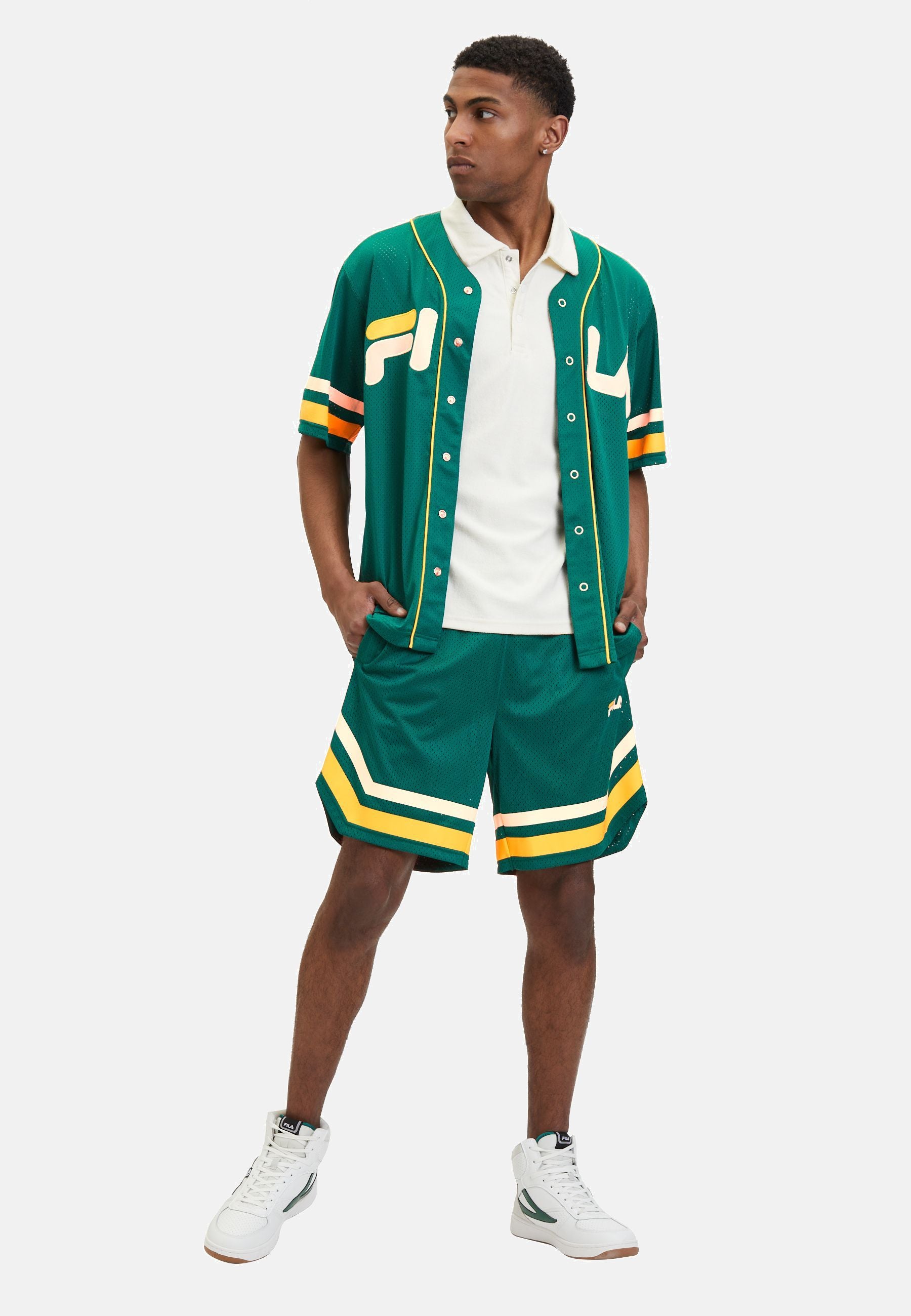 Lashio Baseball Shorts in Aventurine Shorts Fila   