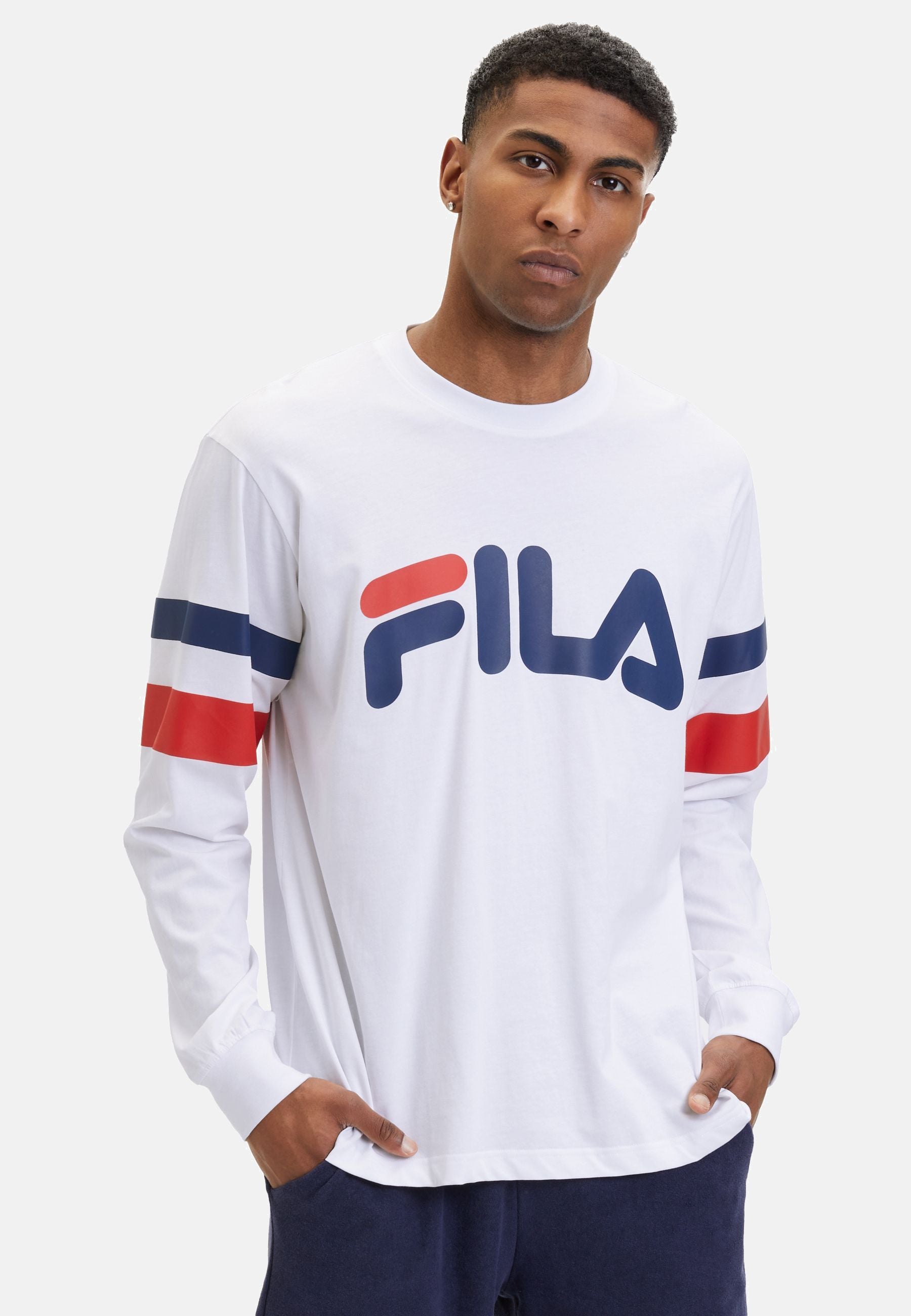 Luohe Oversized Crew Sweat in Bright White Sweatshirts Fila   