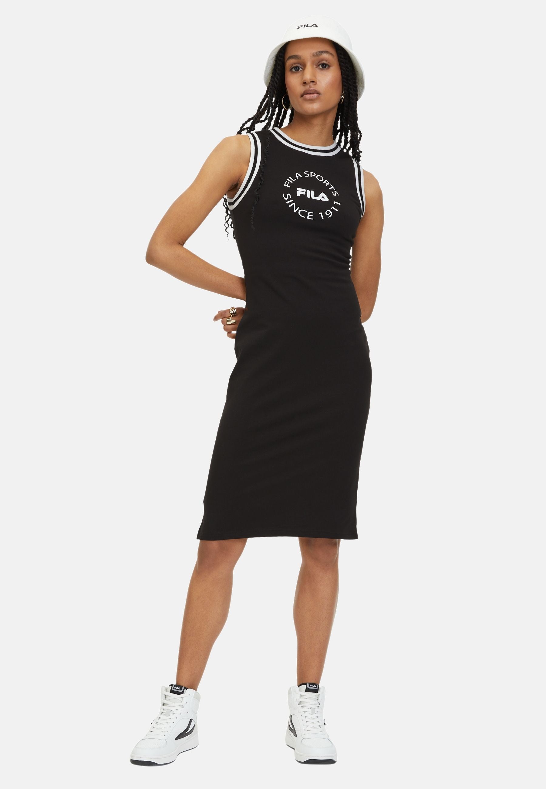 Lublin Graphic Dress in Black Dresses Fila   