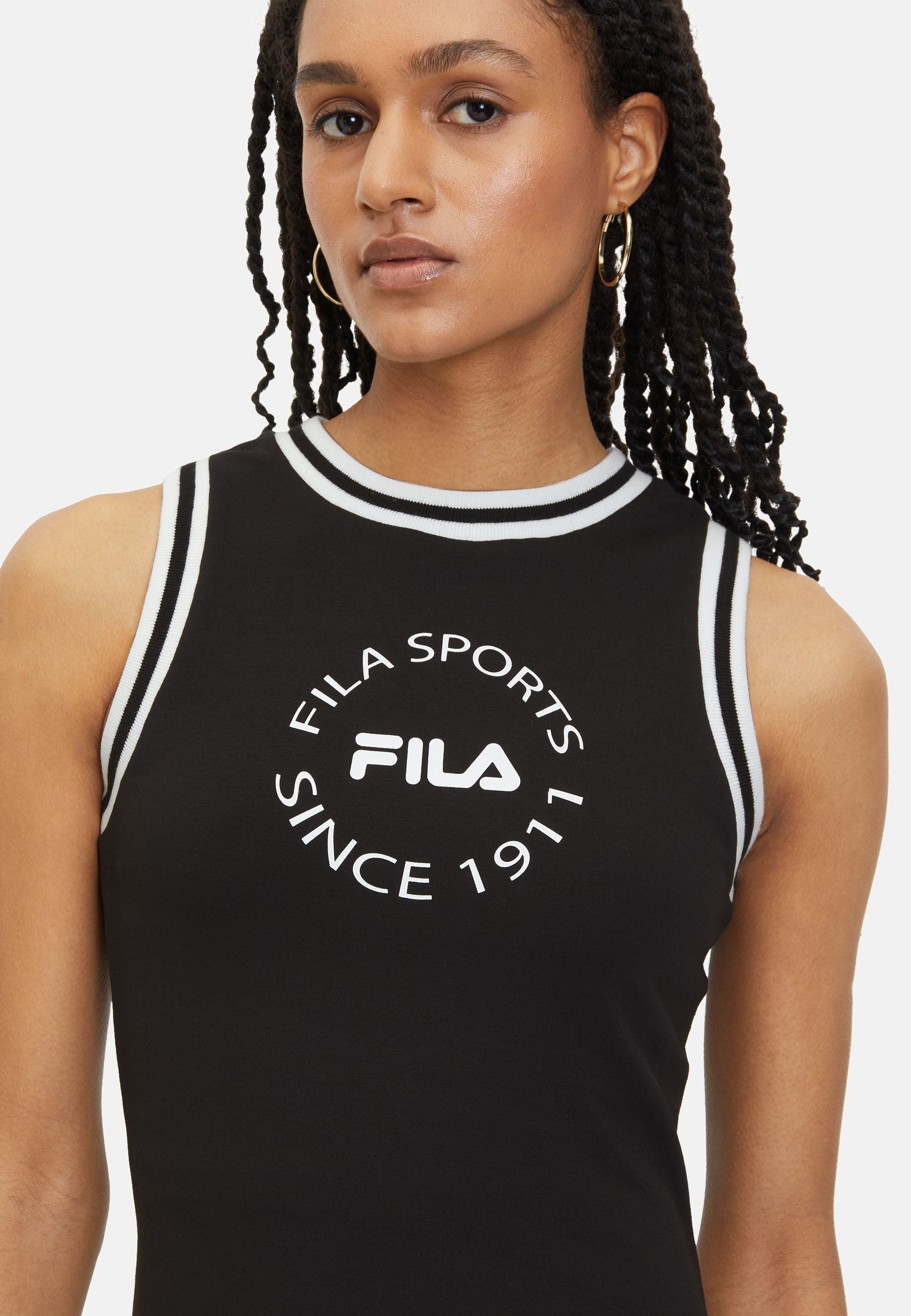 Lublin Graphic Dress in Black Dresses Fila   