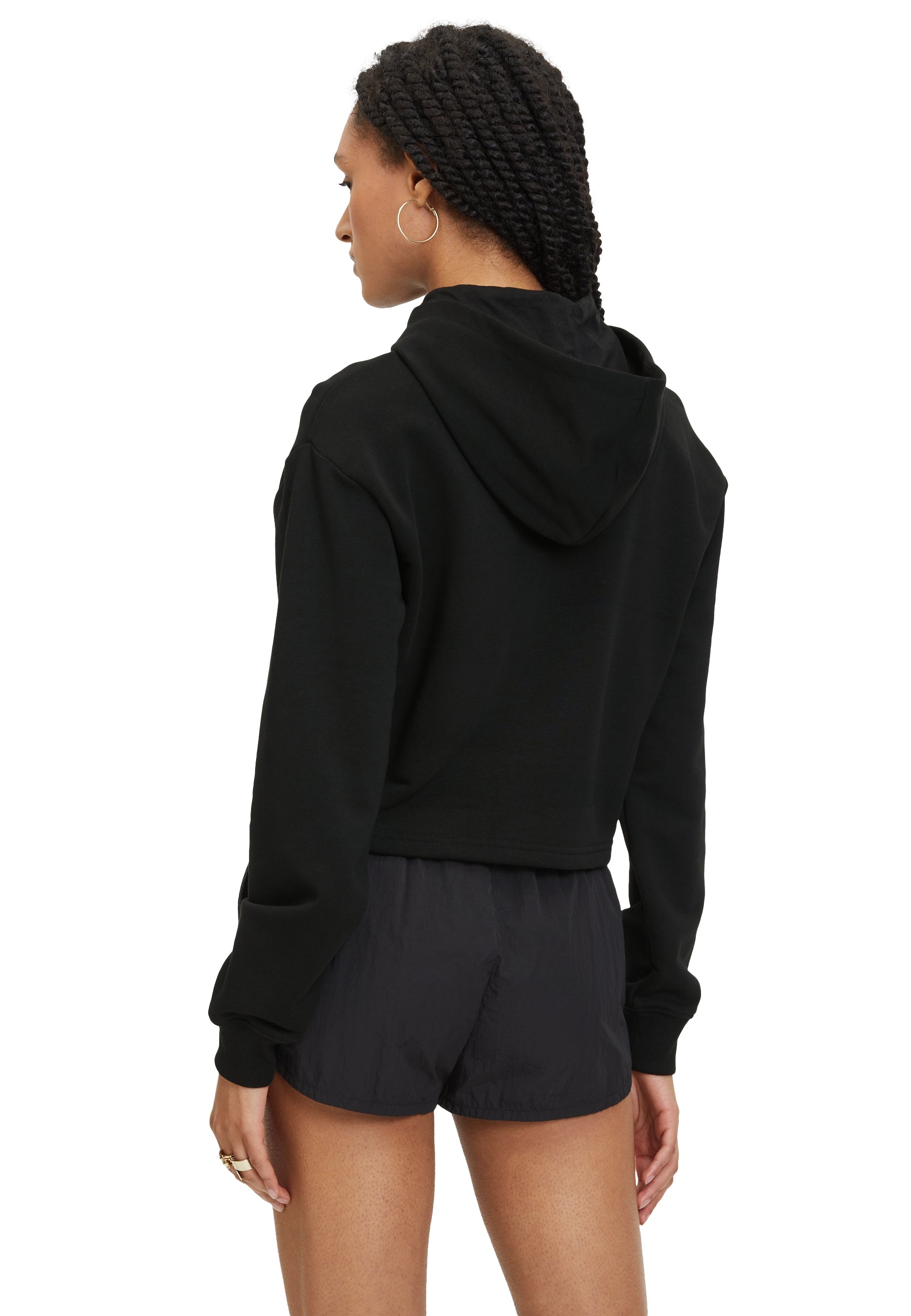 Lafia Cropped Logo Hoody in Black Sweatshirts Fila   