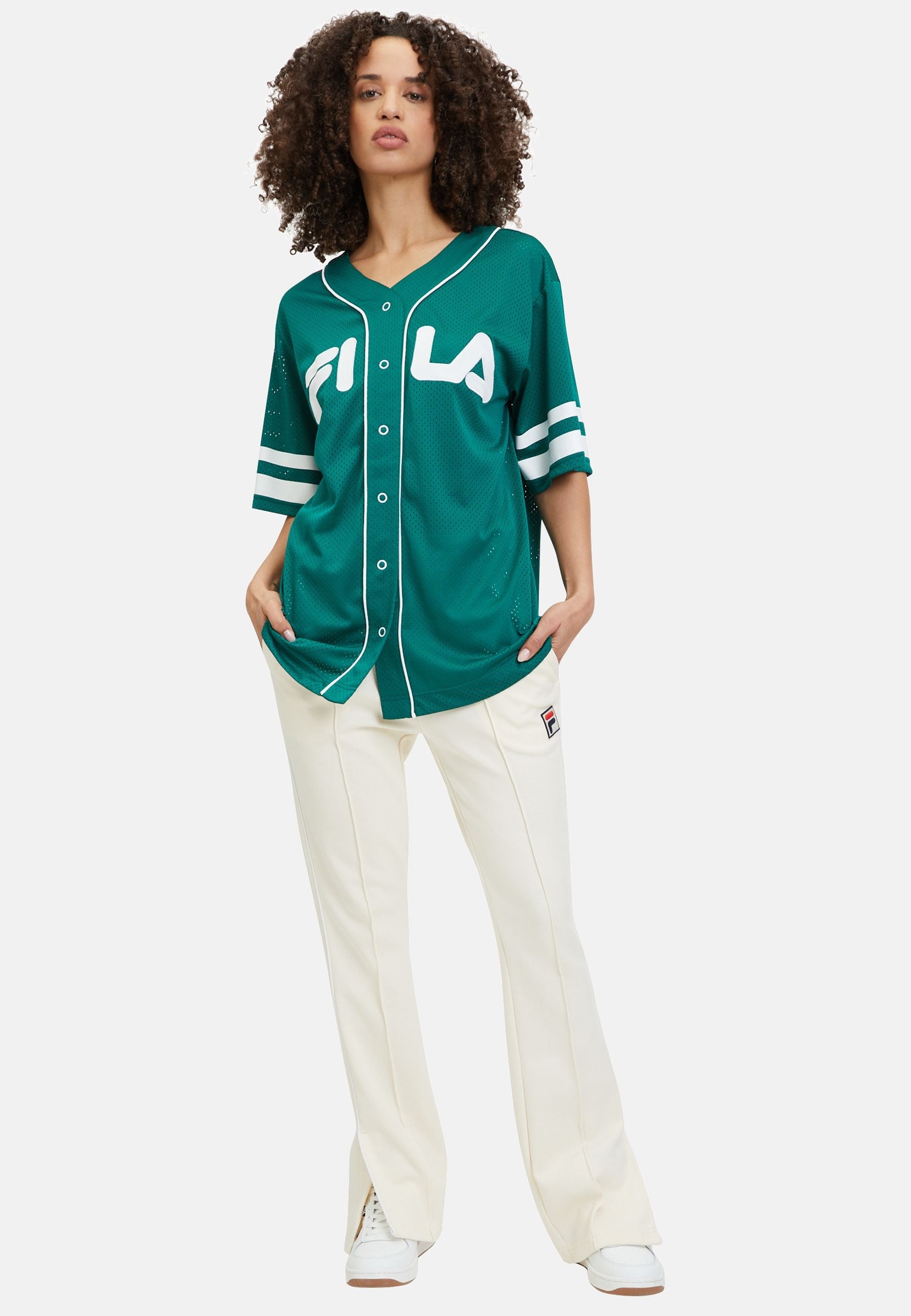 Latalia Baseball Shirt in Aventurine T-Shirts Fila   