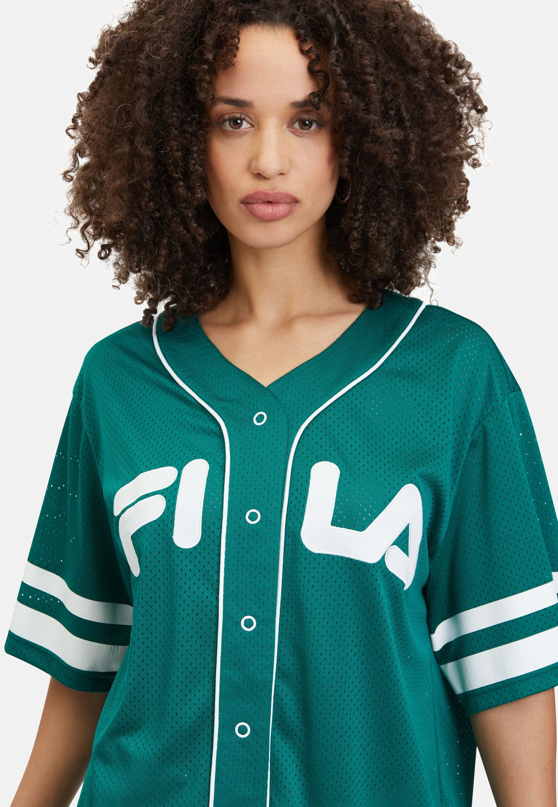 Latalia Baseball Shirt in Aventurine T-Shirts Fila   