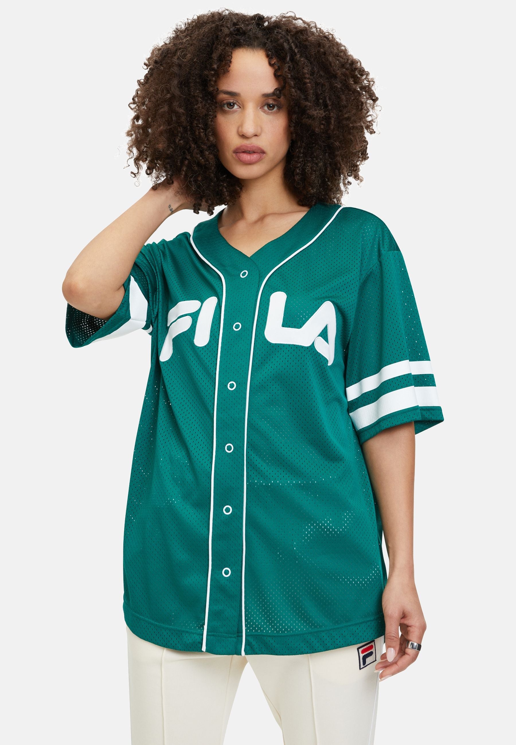 Latalia Baseball Shirt in Aventurine T-Shirts Fila   