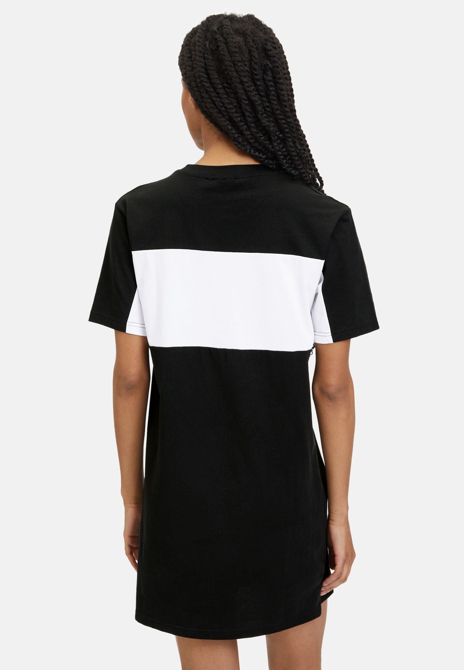 Lishui Blocked Tee Dress in Black Bright White Dresses Fila   